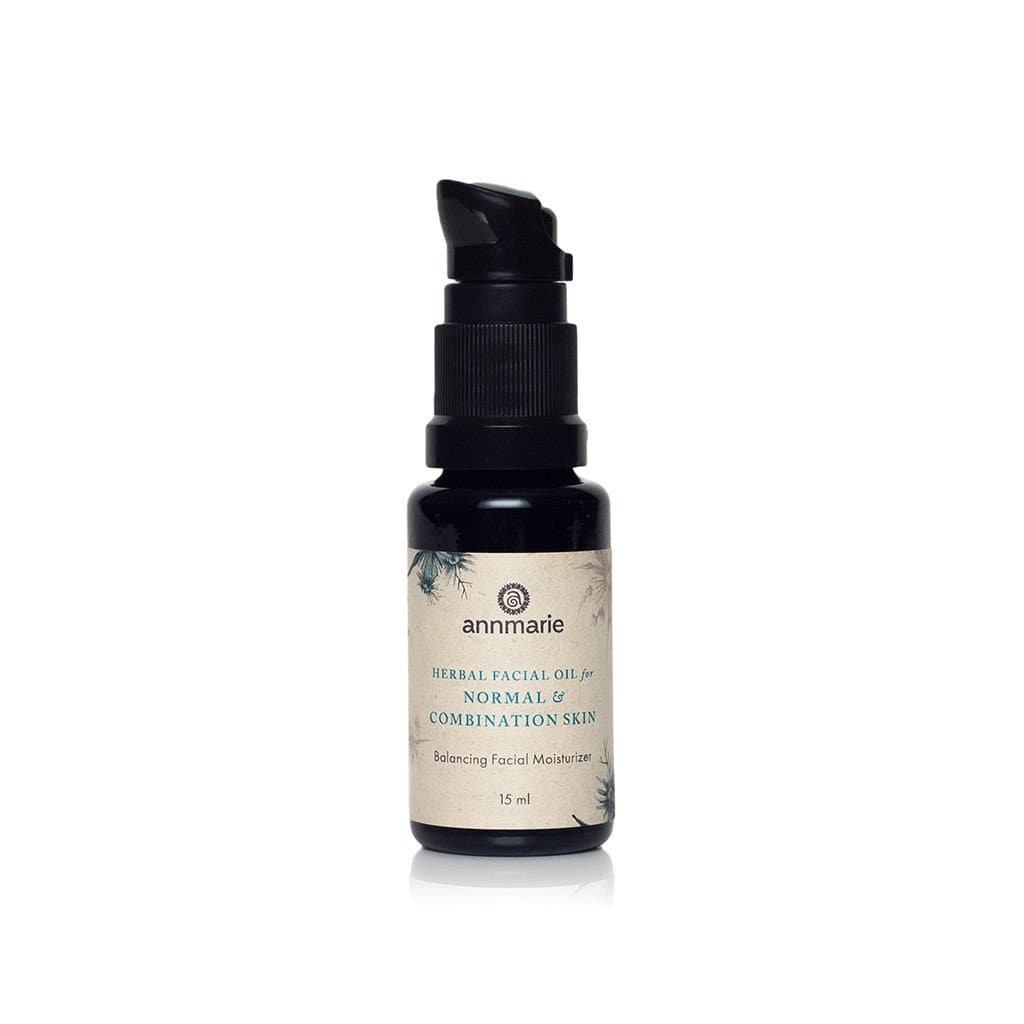 Herbal Facial Oil for normal and combination skin balancing facial moisturizer bottle, 15 ml.
