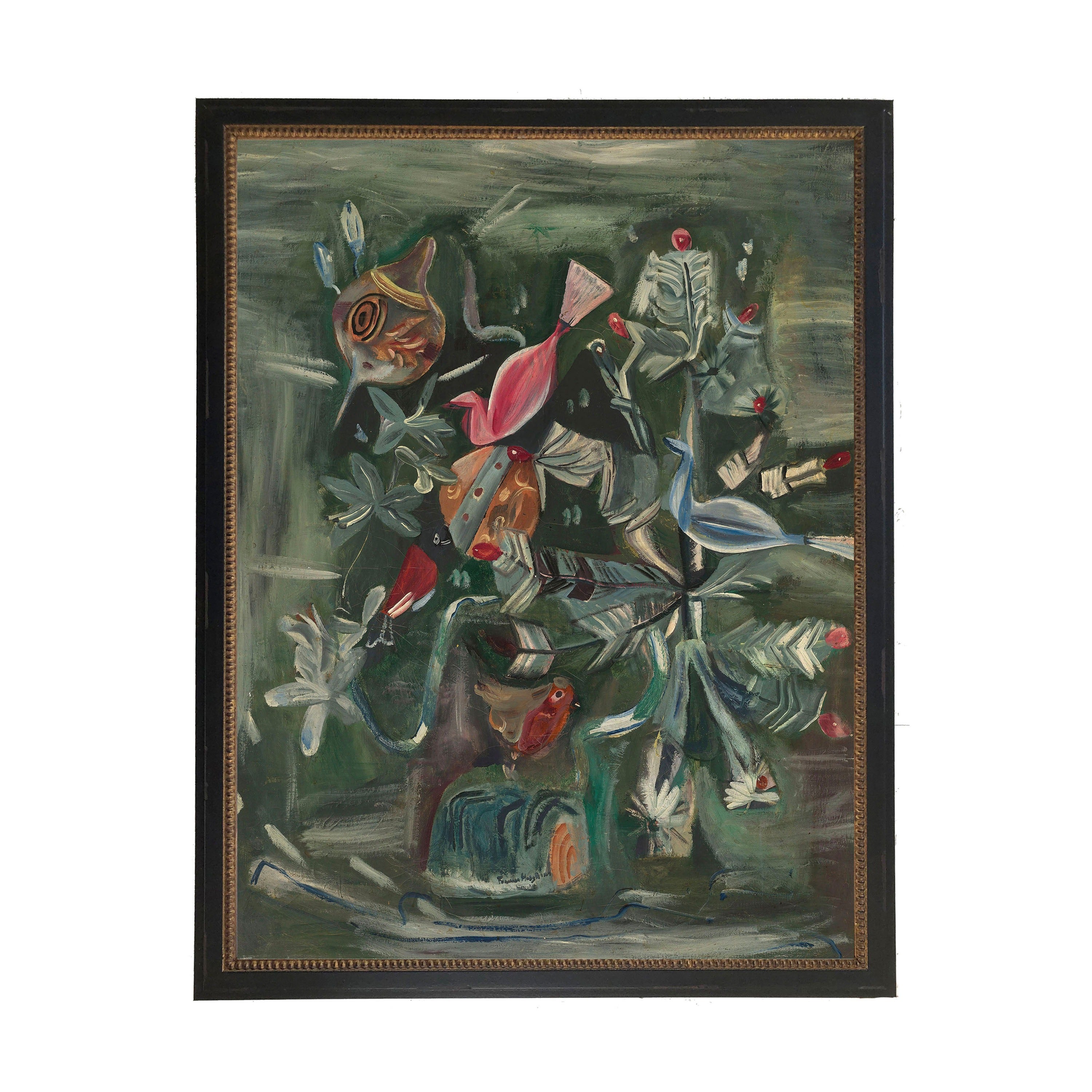 Vintage Painting of Vintage Christmas Ornaments