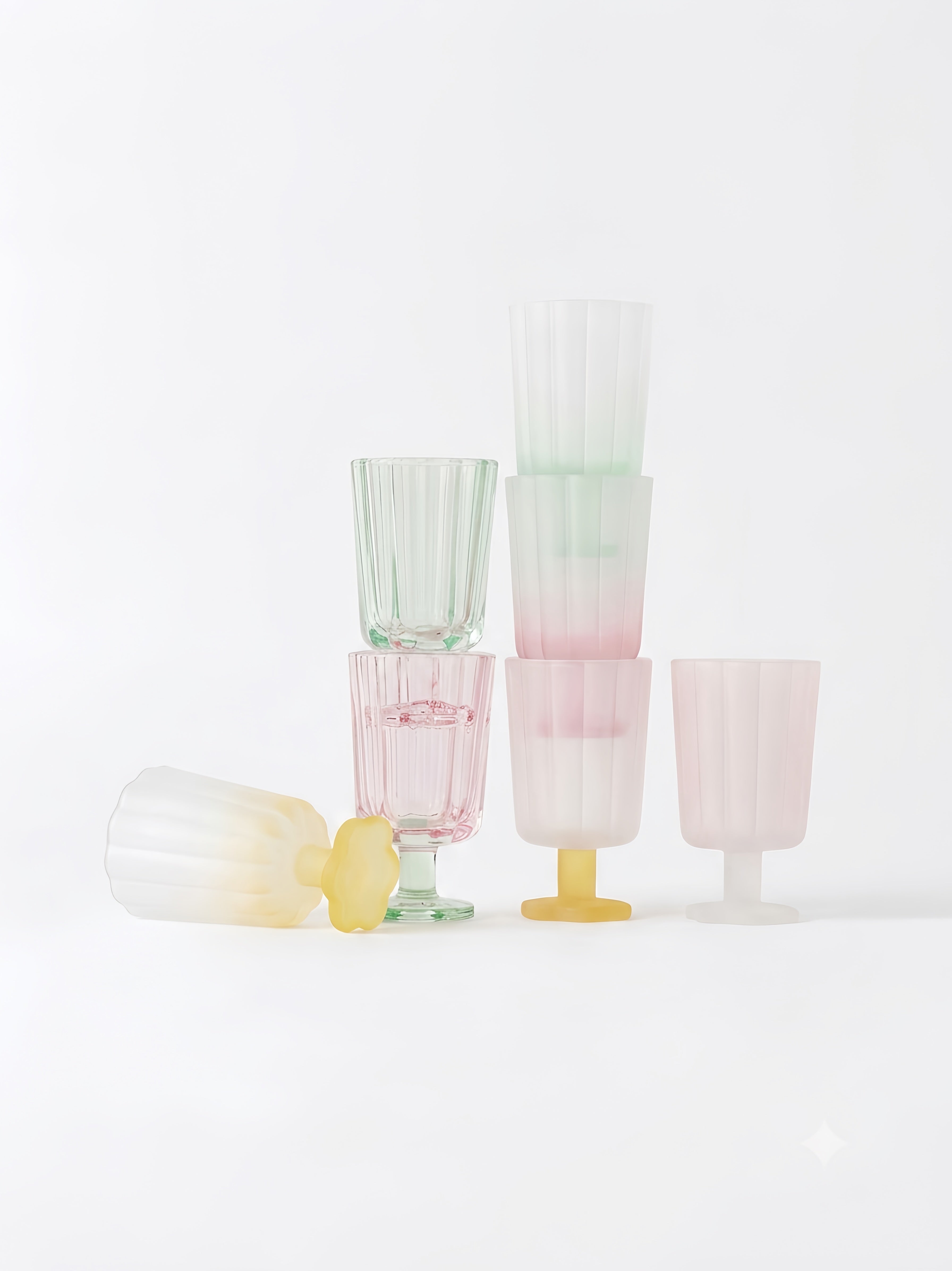 Hand Blown Petal Goblets - Cute Whimsical Colored Wine Glasses