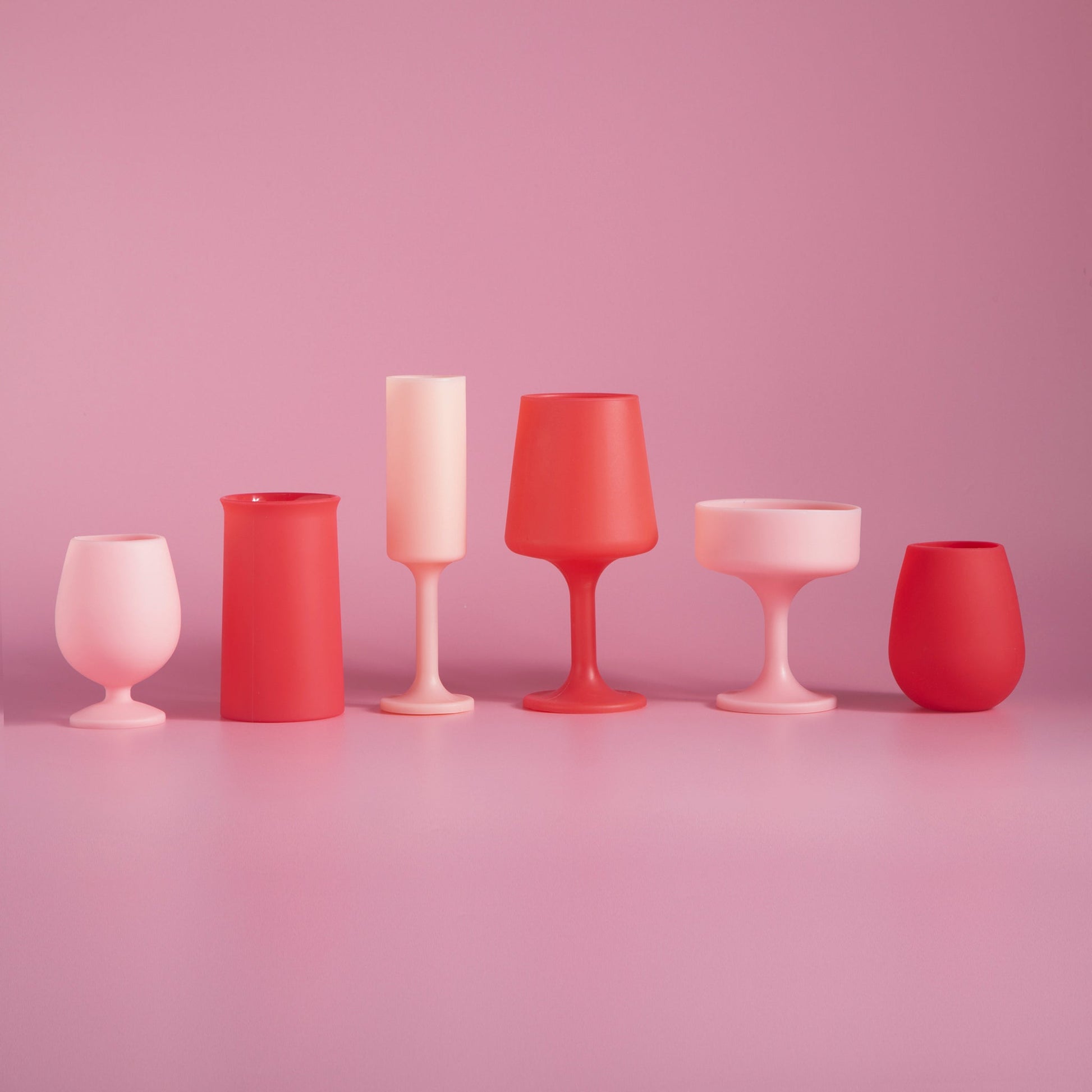 cherry + blush | swepp | silicone unbreakable wine glasses - porter green | style + sustainability
