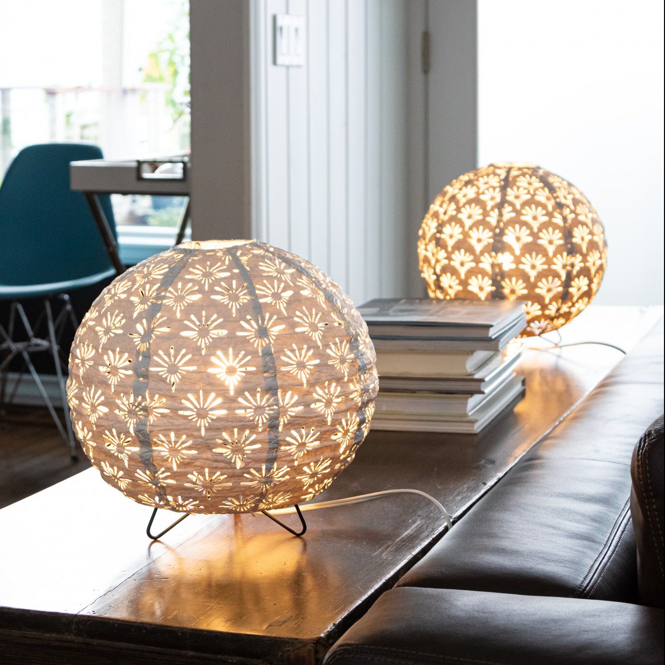 Soji Stella Solace Tyvek Indoor Table Lamp on table
