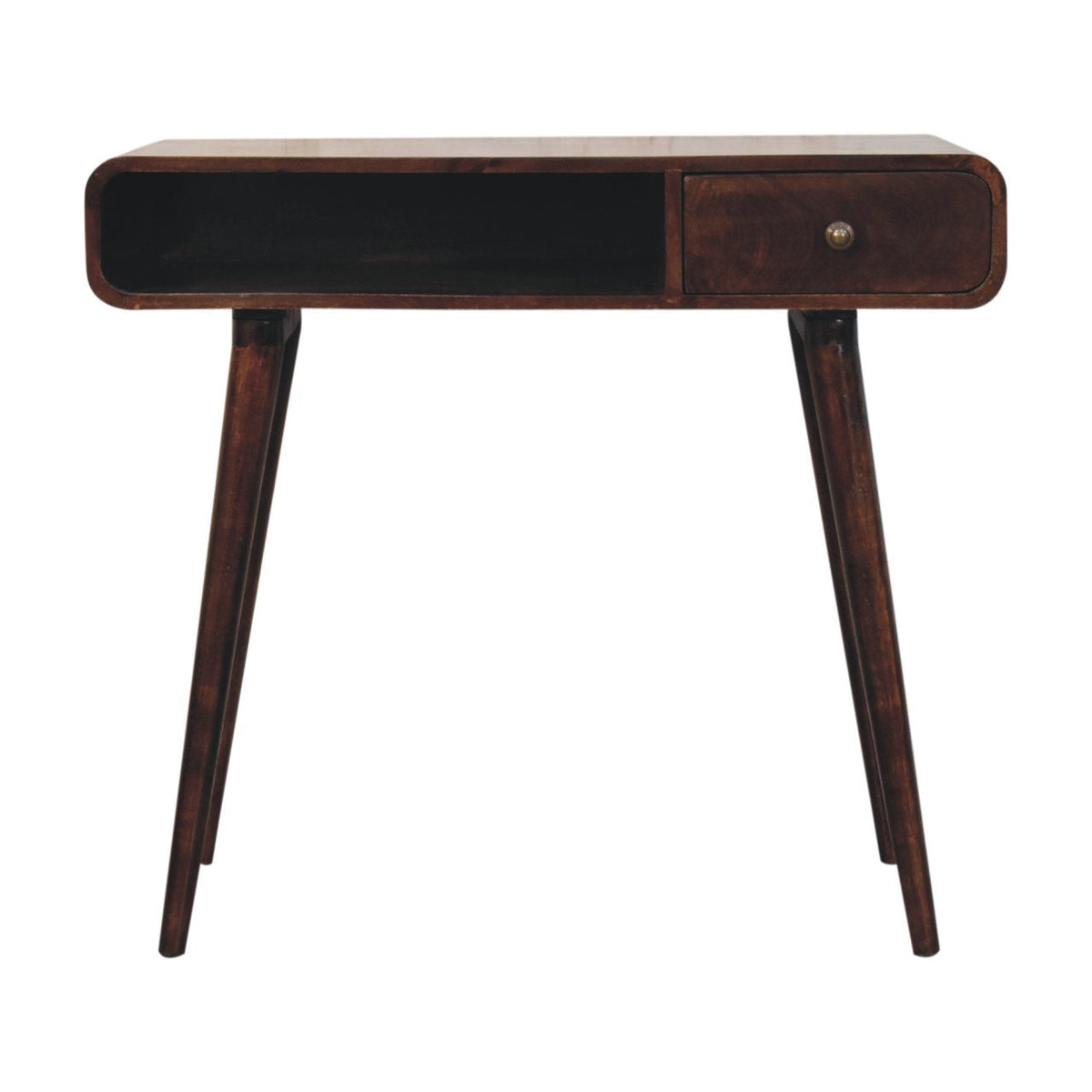 Solid Wood Curved California Walnut Writing Desk