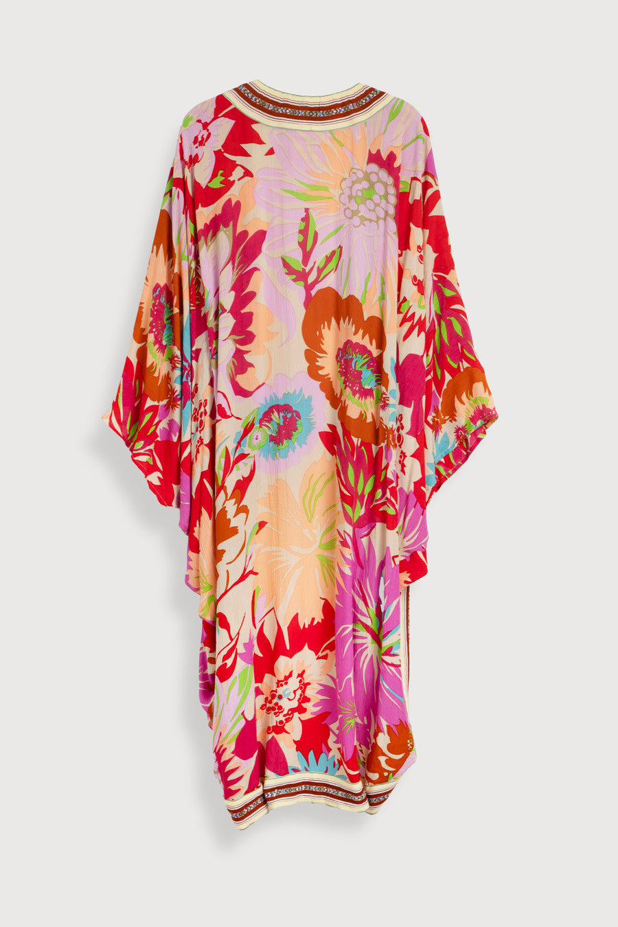 Wing Sleeve Floral Kimono - Pink Multi