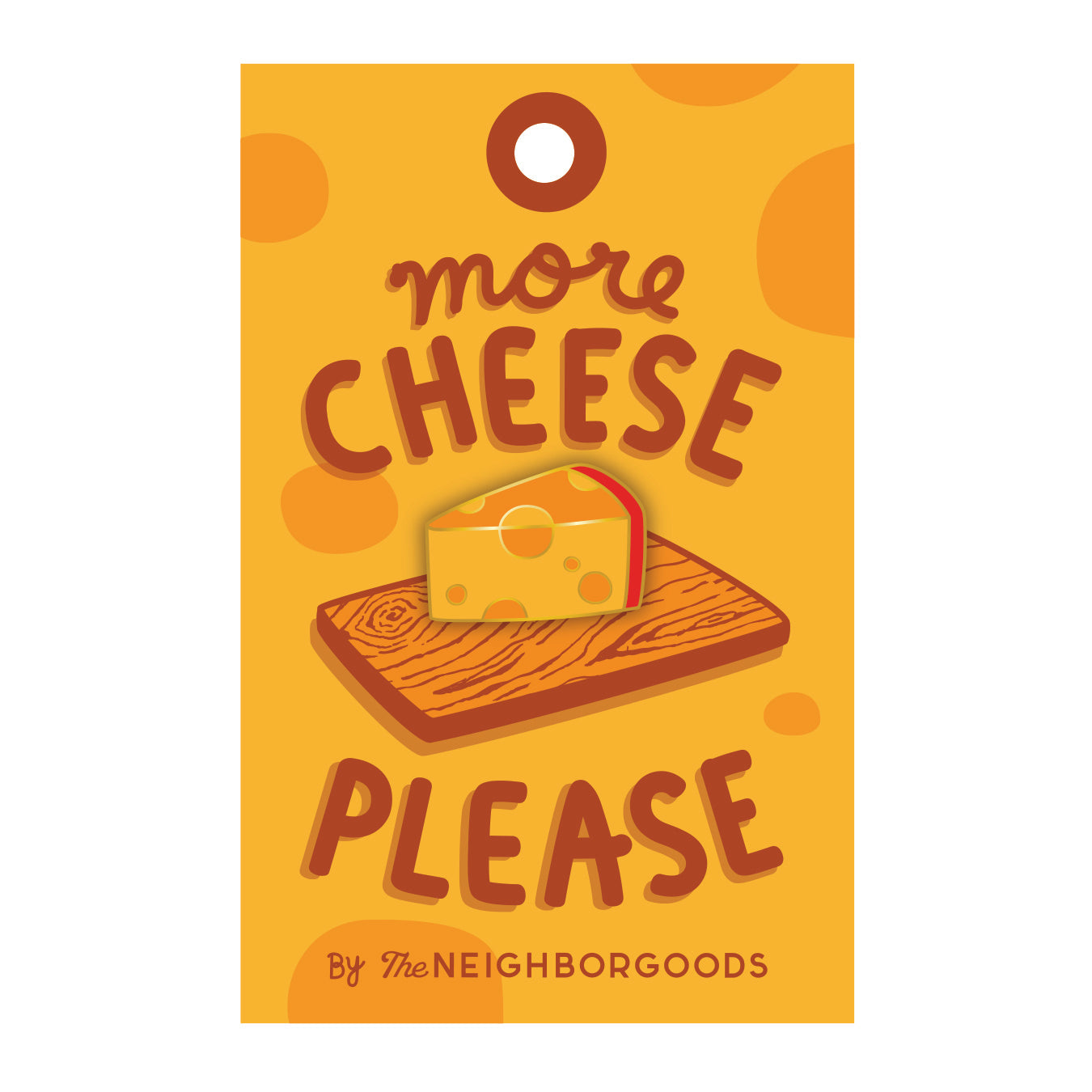 Packaged enamel cheese wedge pin