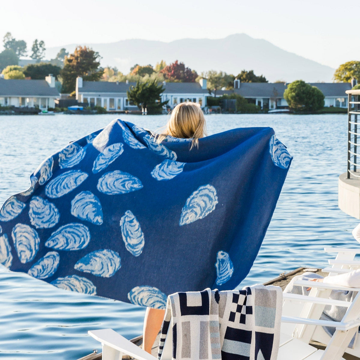 in2green Eco Throw Cotton Sustainable Knit Throw Blanket | Coastal - Oyster
