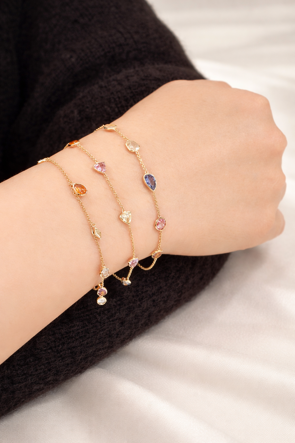 multi sapphire gold bracelets 