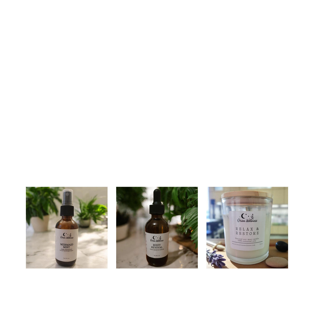 Hair + Home Unwind Set by Orion Wellness on a white background