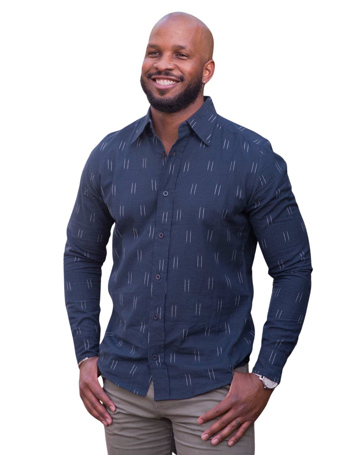 Admiral Men's Button Down Shirt - Passion Lilie
