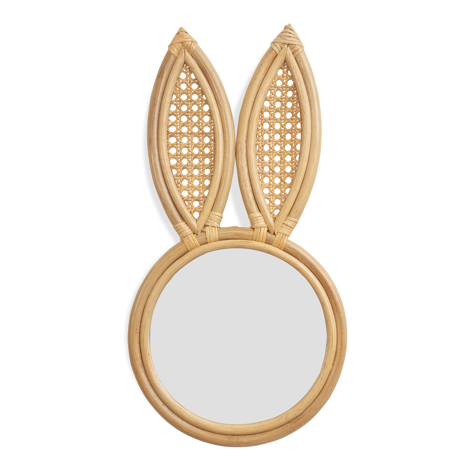 Rattan Rabbit Wall Mirror