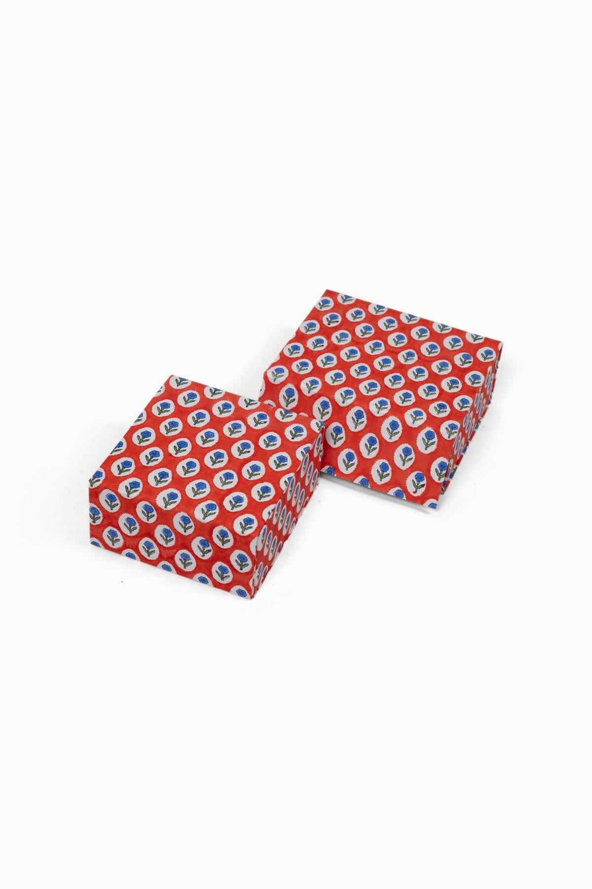 Crimson Buta decorative storage boxes closed