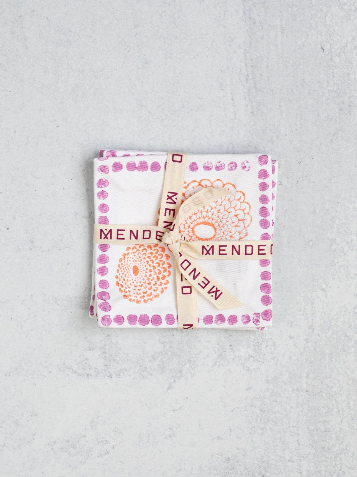 Cocktail Napkins (set of 4) - Marigold - Lilac & Melon - The Mended Company