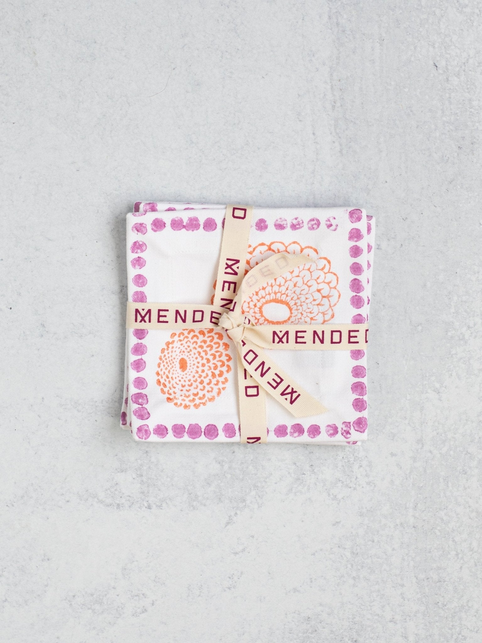 Cocktail Napkins (set of 4) - Marigold - Lilac & Melon - The Mended Company