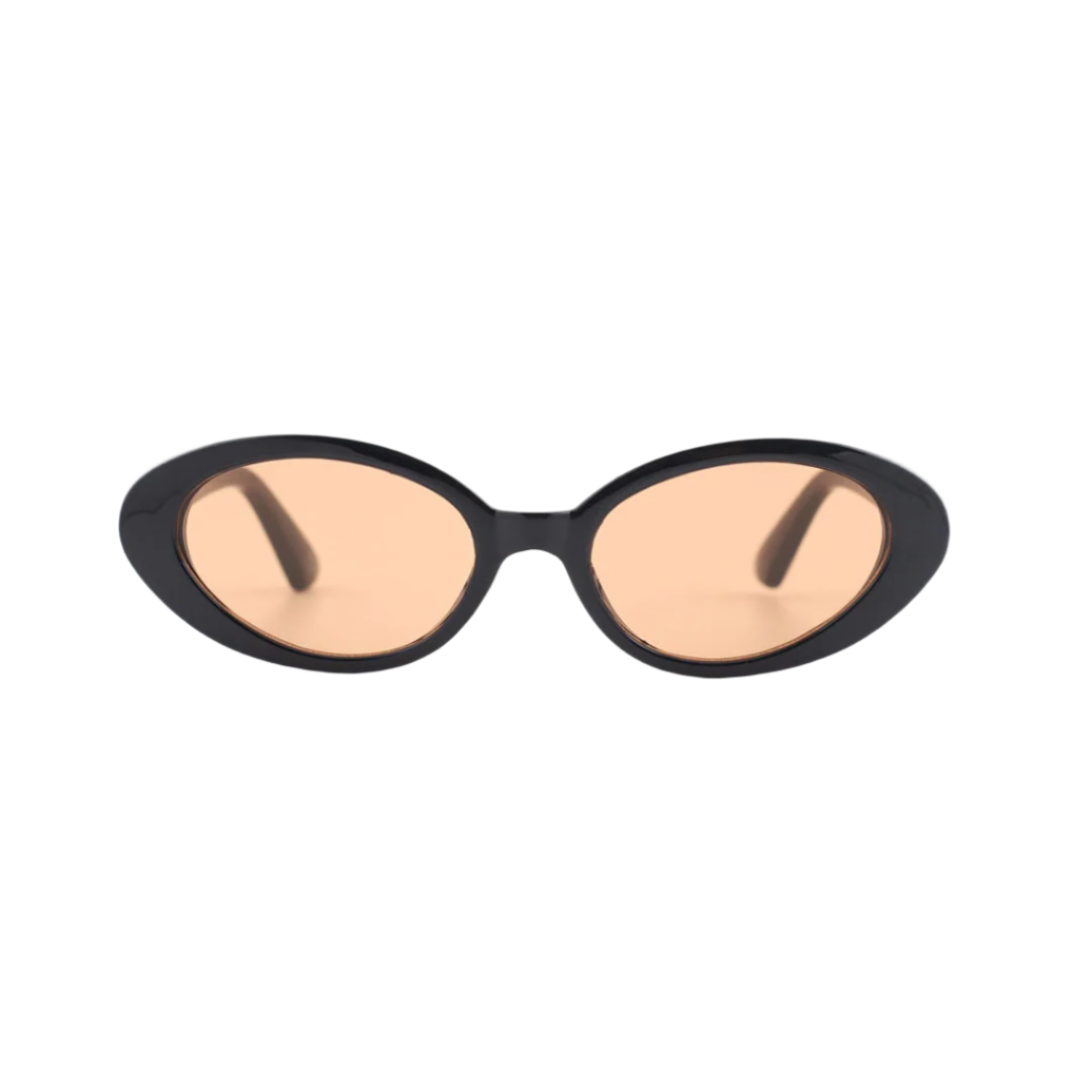 Sad Eyewear Bloom oval sunglasses in black with tinted bronze lenses