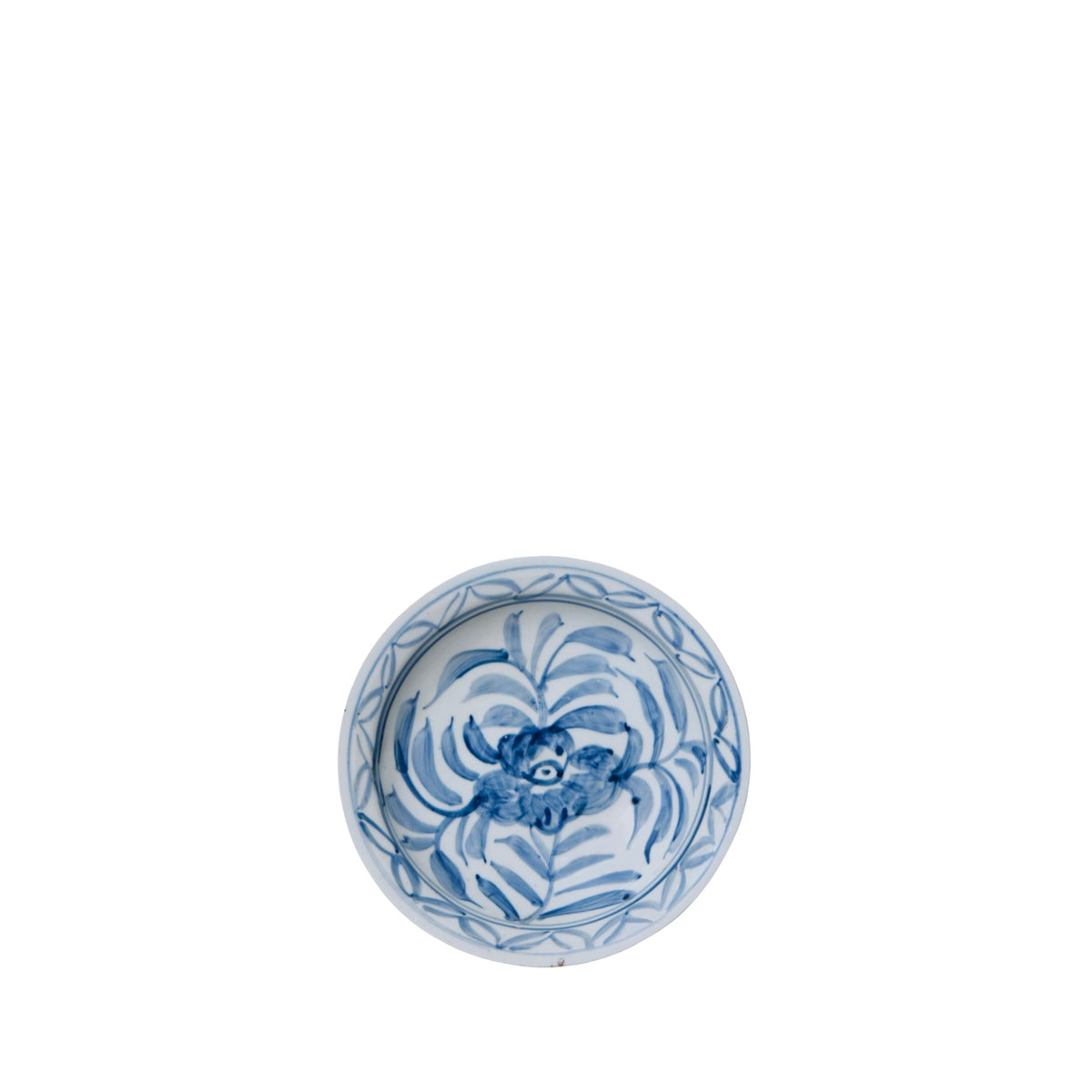 Small Blue and White Porcelain Floral Dish