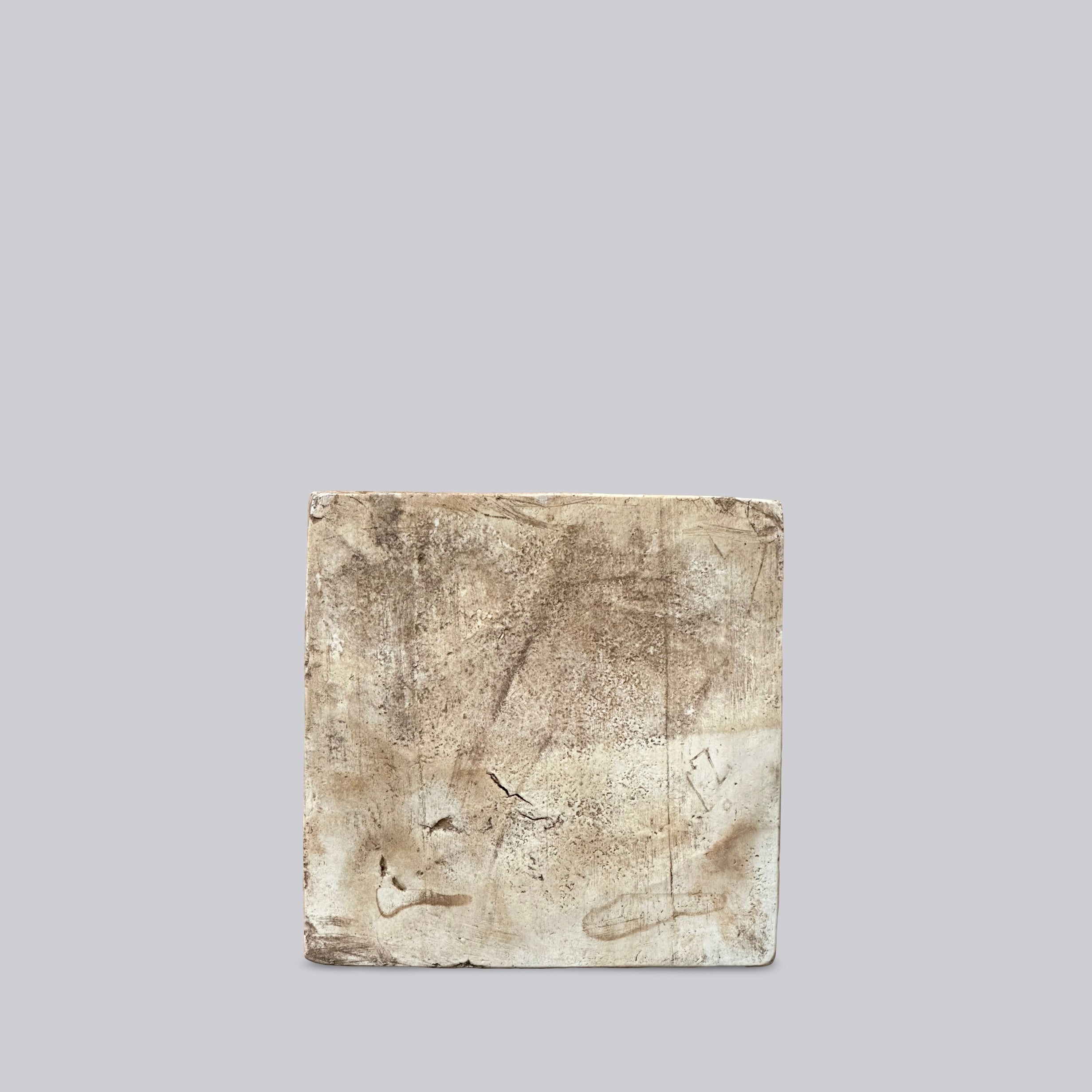 Hand Painted Porcelain Red and White Auspicious Deer Tile
