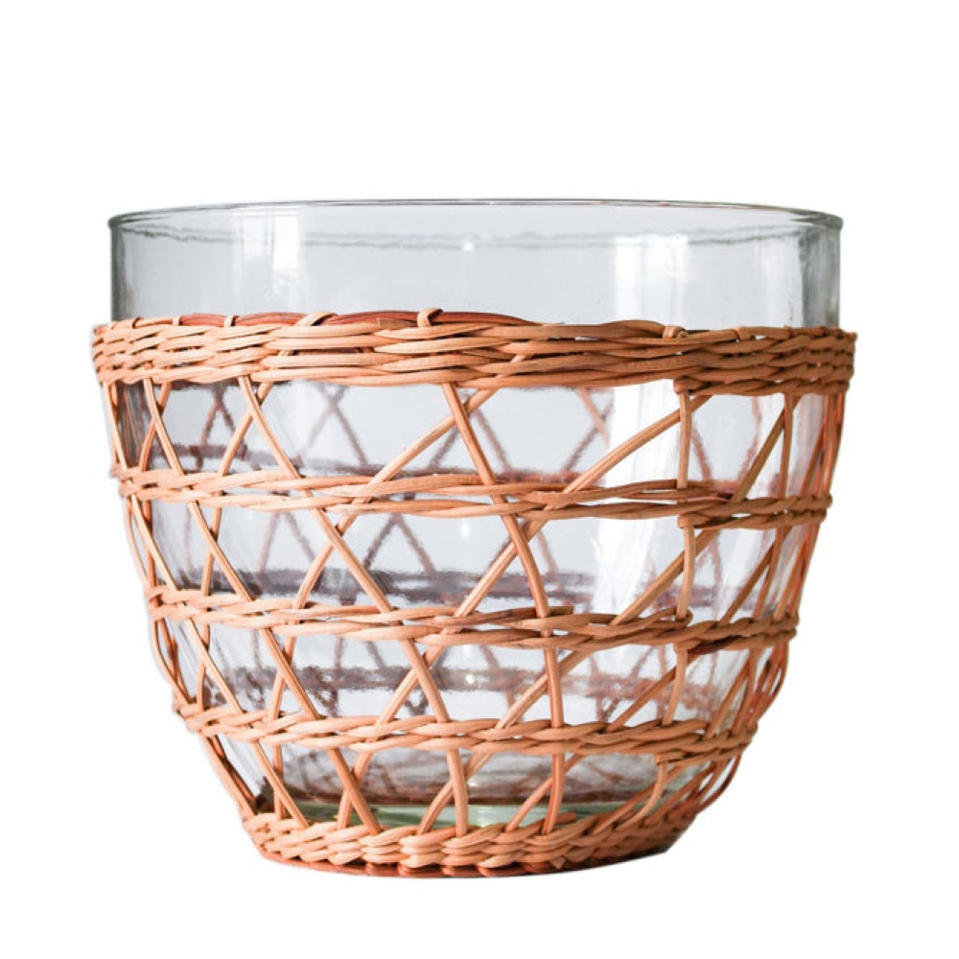 Rattan Cage Salad Bowl Medium Glass Rattan Kitchen_Dinnerware Plates Rhone 6880-T8541GRattanCageSaladBowlMedium