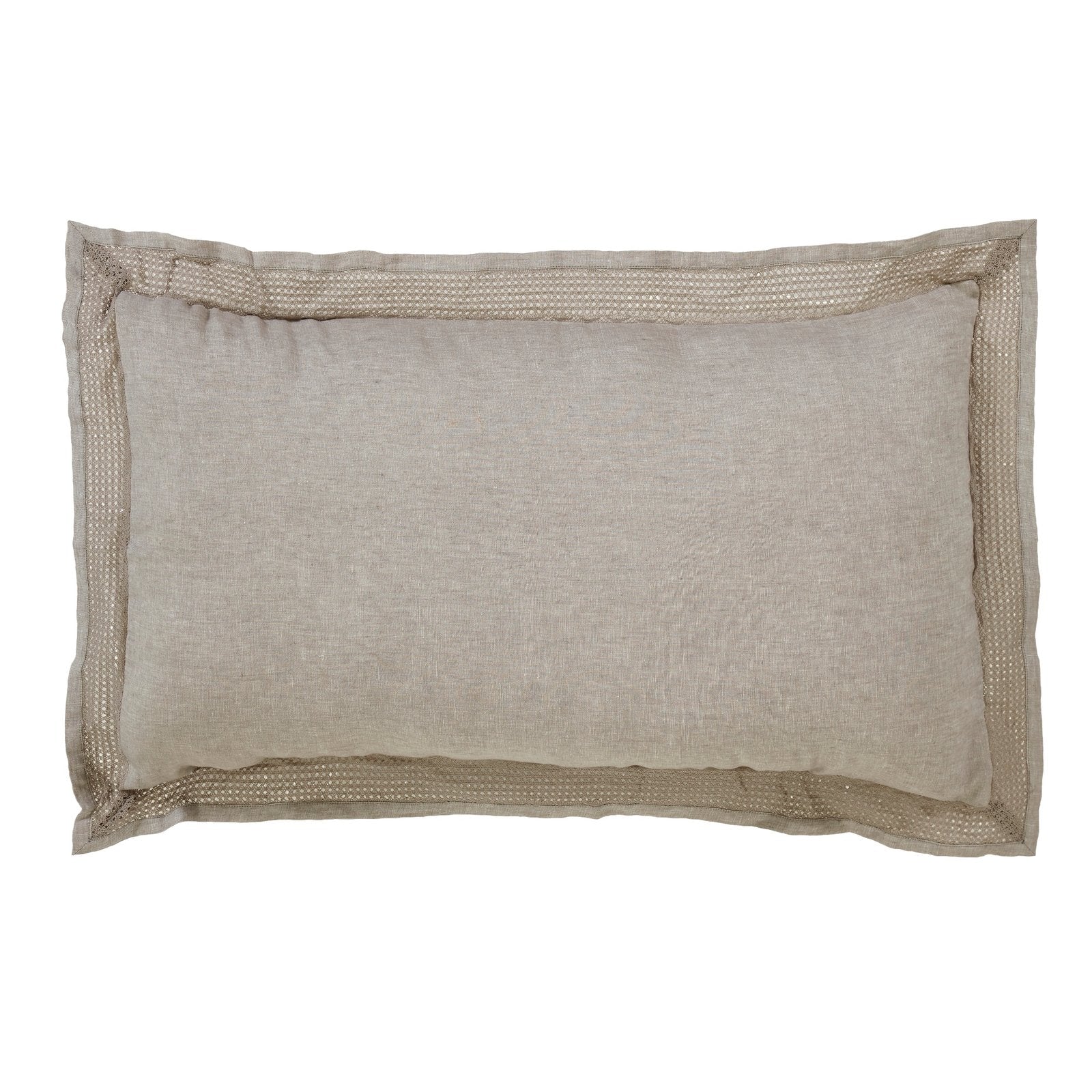 KS-022-2036_1|Light grey linen duvet cover sham with elegant textured border, adding sophisticated comfort to your bedroom decor.