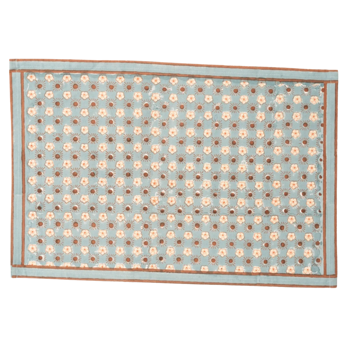 Flaxfield- Blue Hand Block-Printed Cotton Placemats Set of 4
