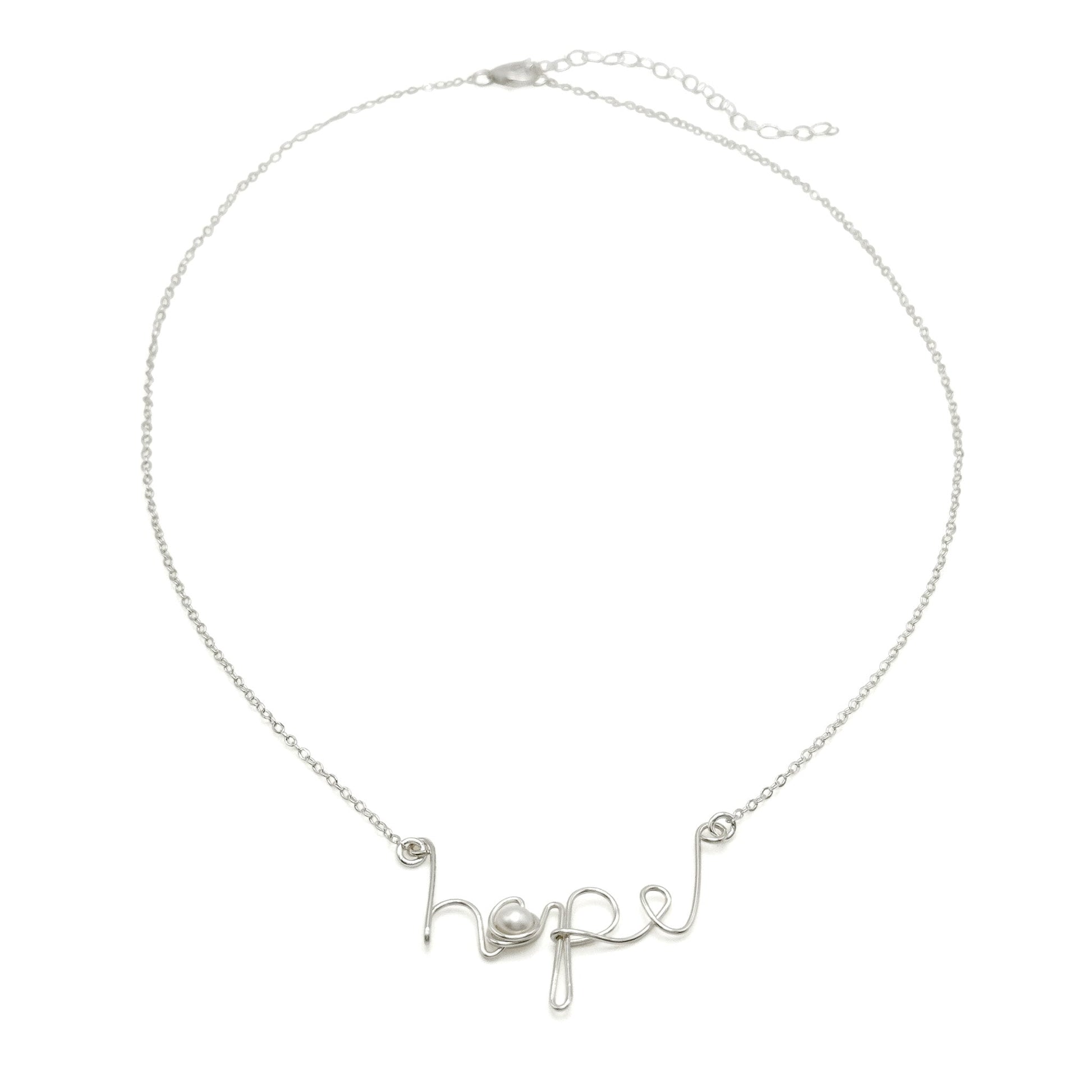 Sterling silver pearl hope necklace