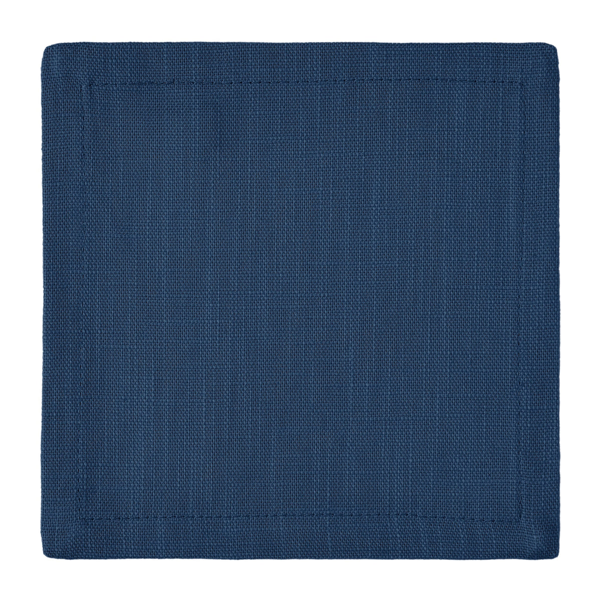 CNP-4901-66_3|Single deep blue linen dinner napkin, square and flat, ideal for enhancing any elegant table setting with color.