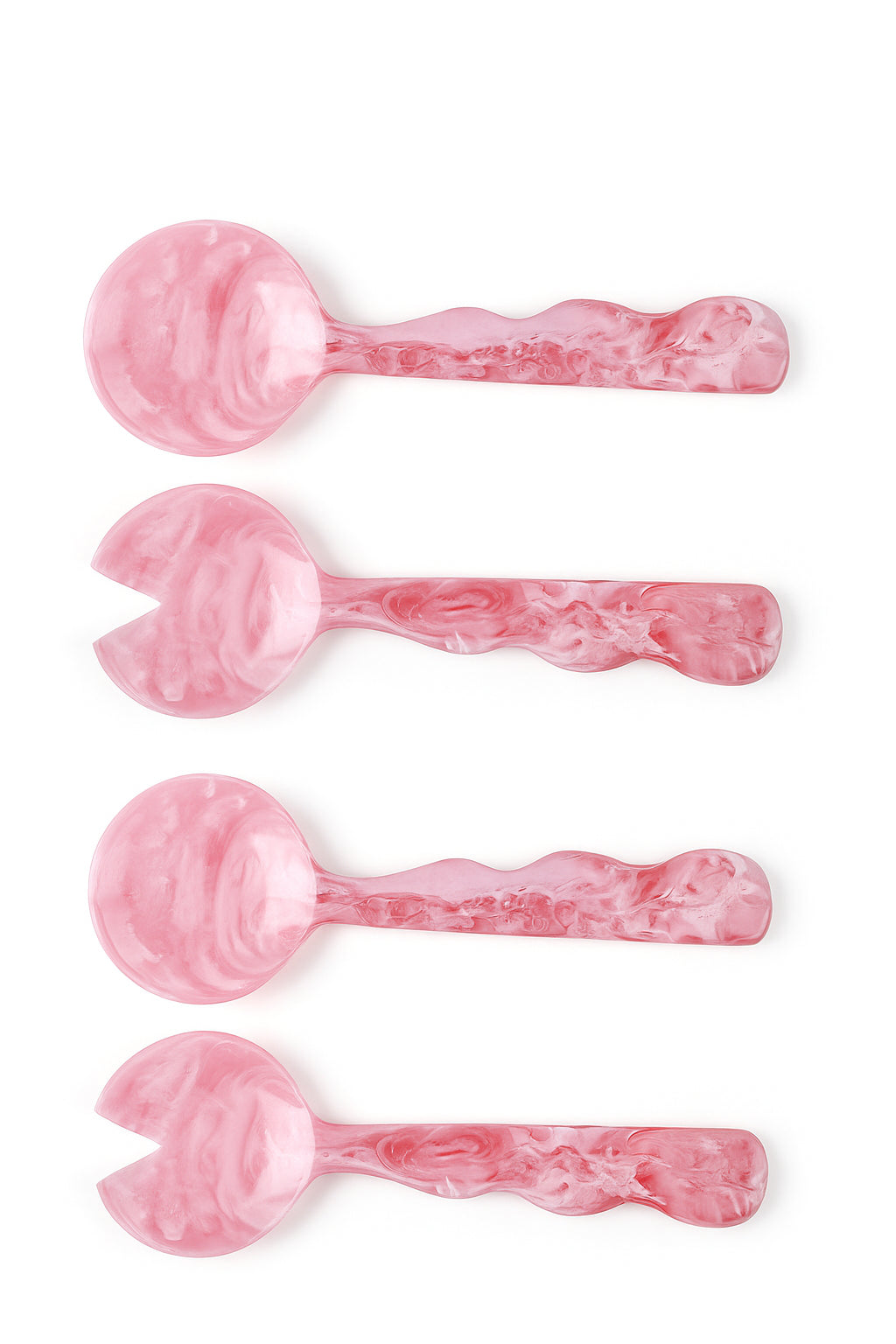 Handcrafted Resin Salad Server- Pink Set of 2 - 2 Quantity