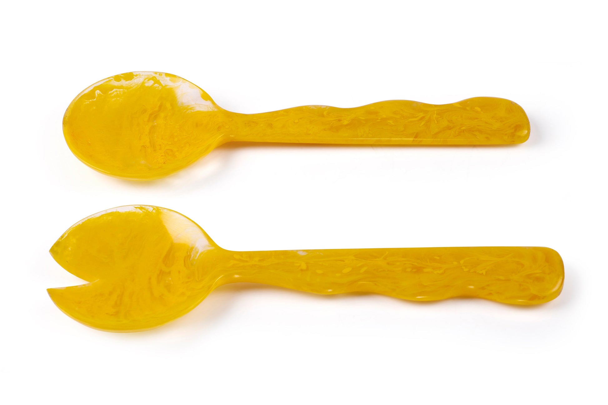 Resin Salad Server, Mustard 12.40x3.93 Inches Set of 2 - Casa Amarosa