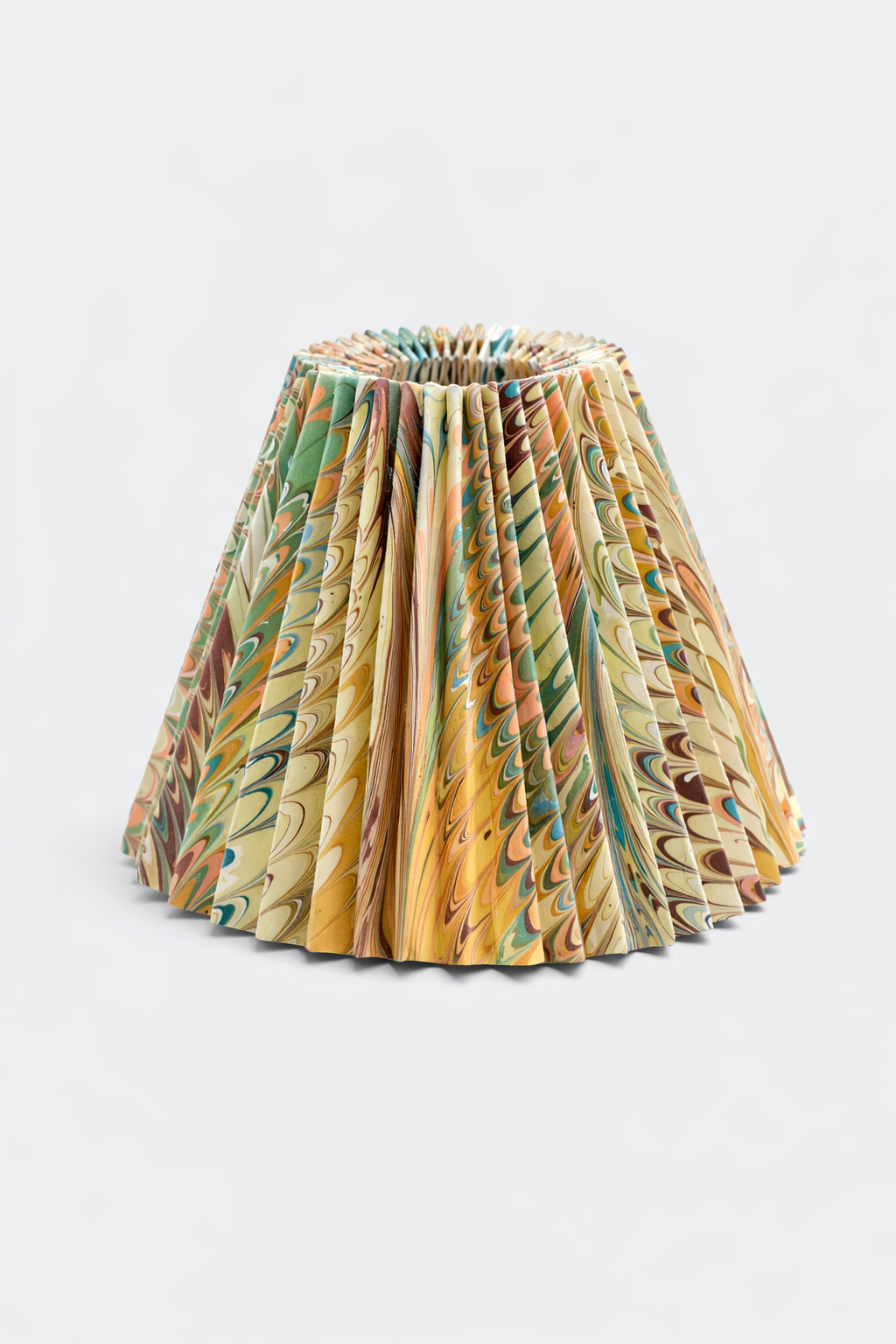 10" Pleated Empire Lampshade —  Hand-Marbled