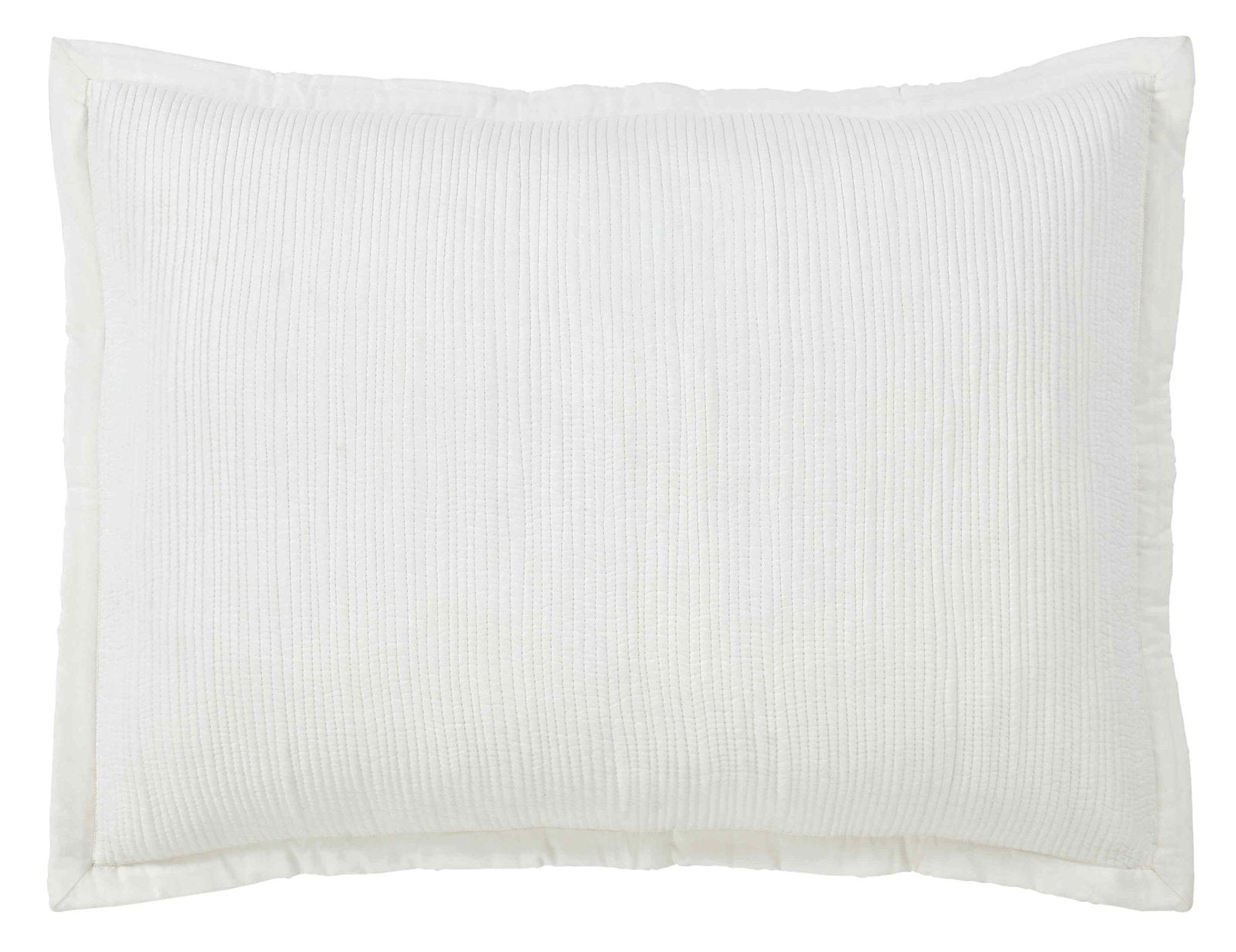 SS-158-2026-LOT1_1|Crisp white elegant coverlet featuring vertical channel quilting and a refined wide border. Luxurious, soft textured bedding for comfort.