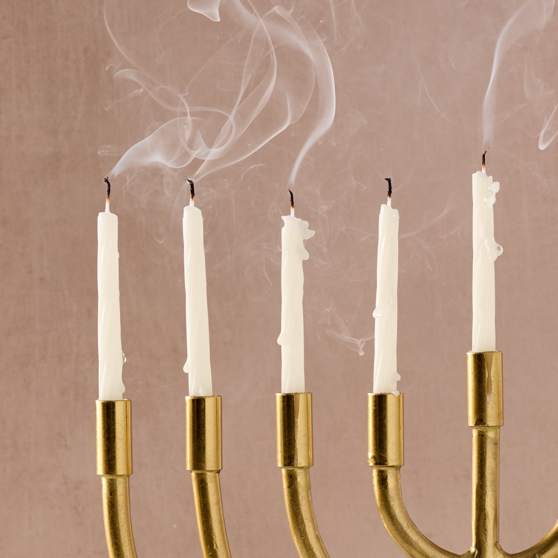 Jyoti Brass Horn Menorah - Ten Thousand Villages