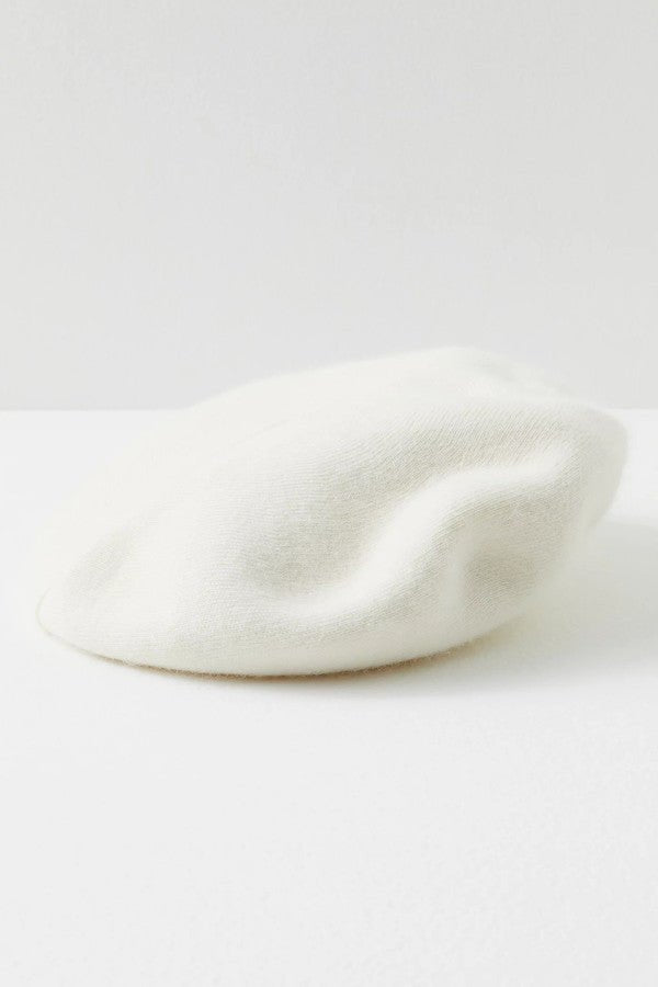 Pearl Embellished Floral Beret - Ivory