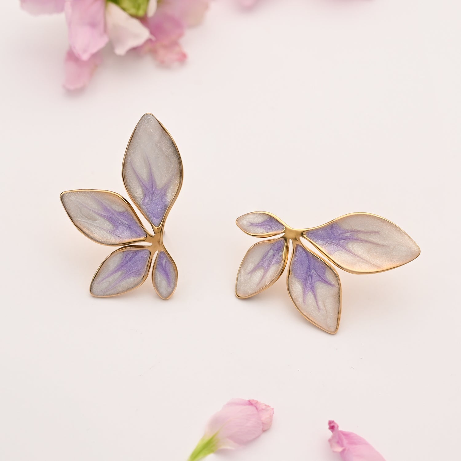 Flourish Lavender Leaf Earrings