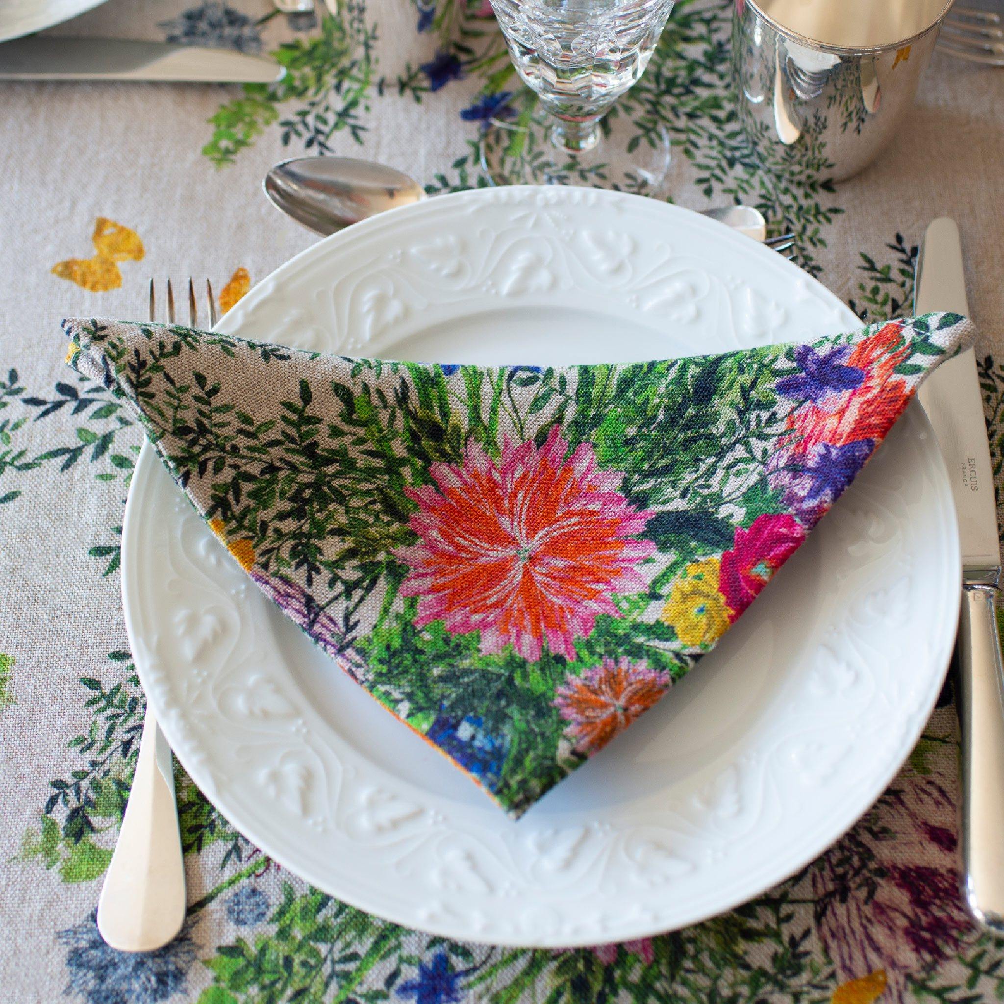 6 Organic Linen Napkins in Dramatic Iris - Thumbnail 3