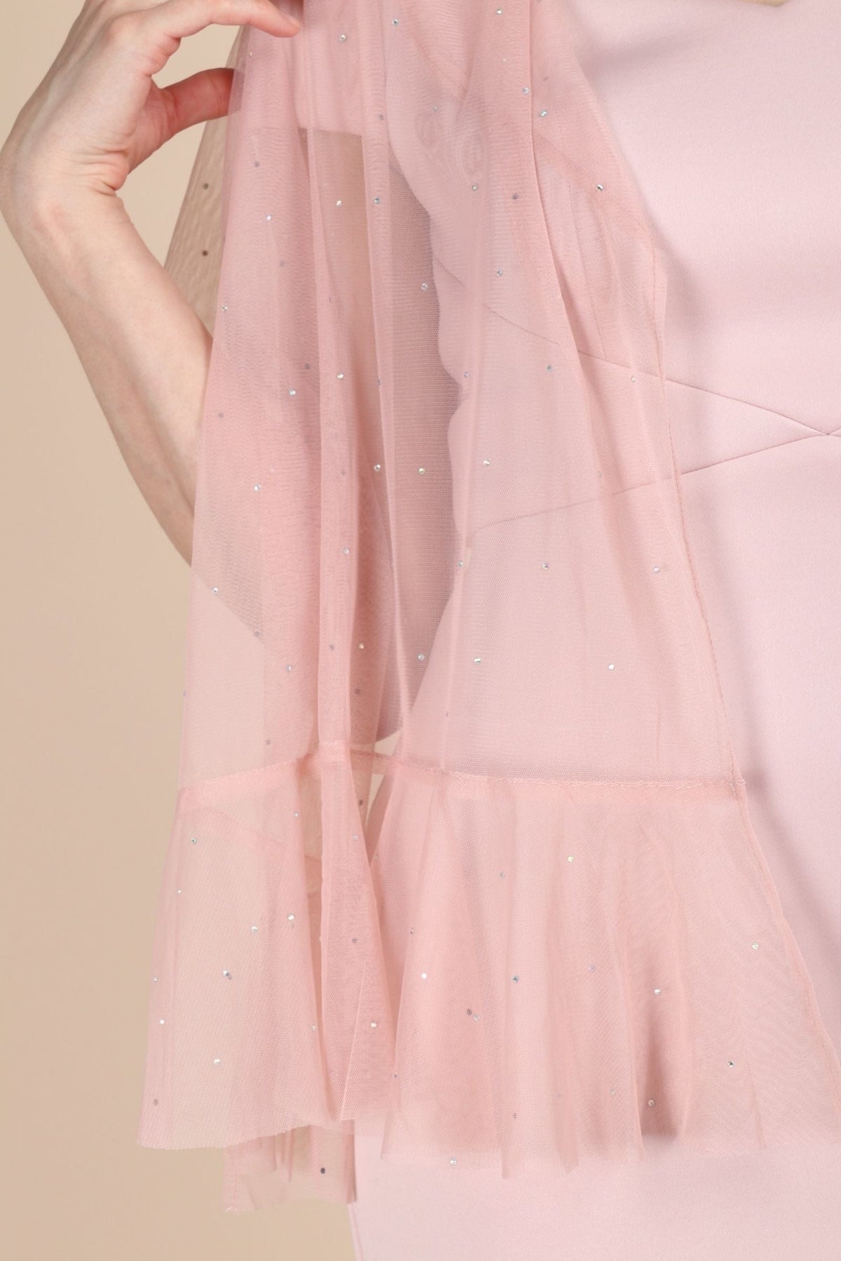 Glamazon Sheer Crystal Scarf Pink