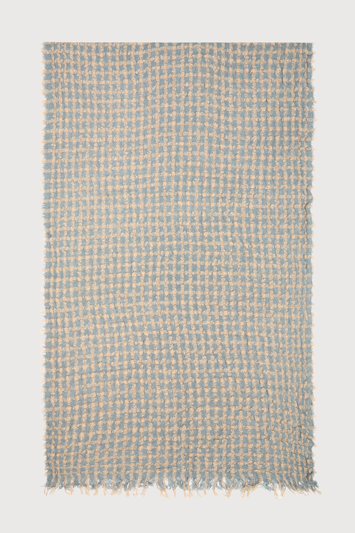 Crinkle Plaid Scarf - Light Blue