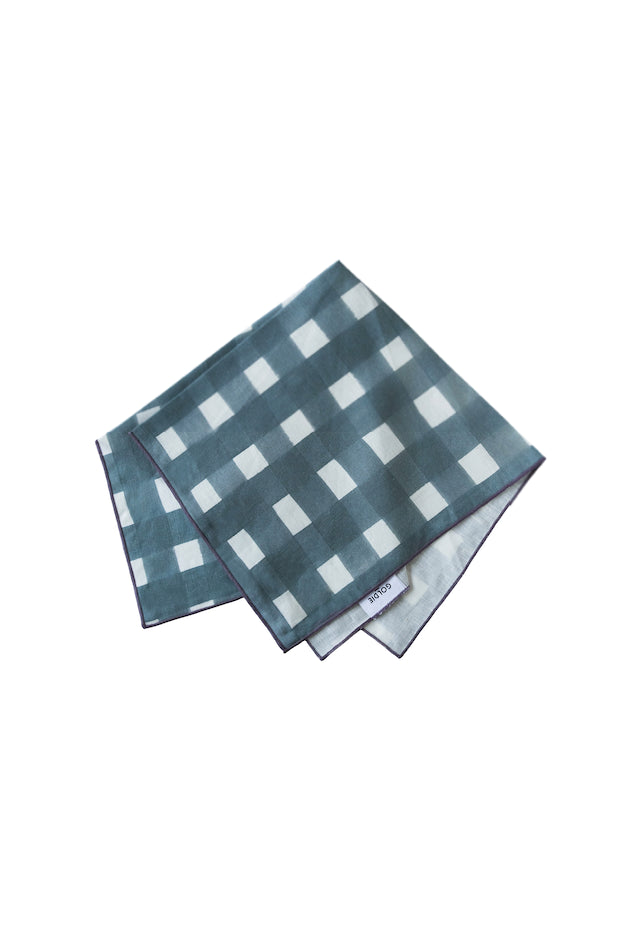 Blue Cross-Hatch Napkin Set of 4