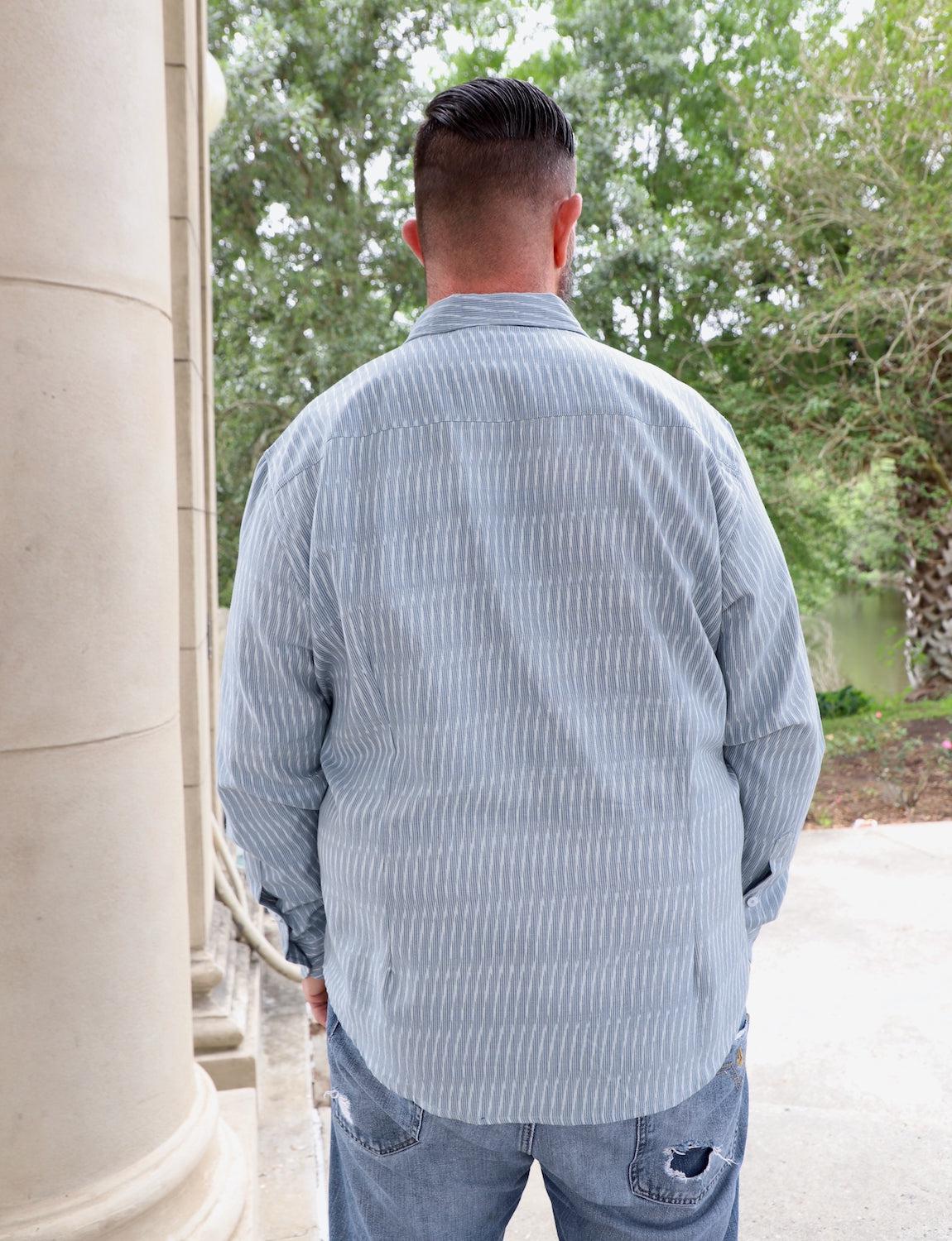 Bleu Men's Button Down Shirt - Passion Lilie