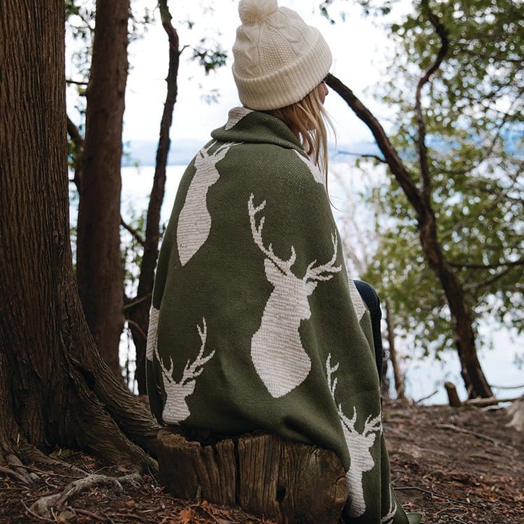 In2Green Eco Throw Cotton Sustainable Knit Throw Blanket | Oh Deer