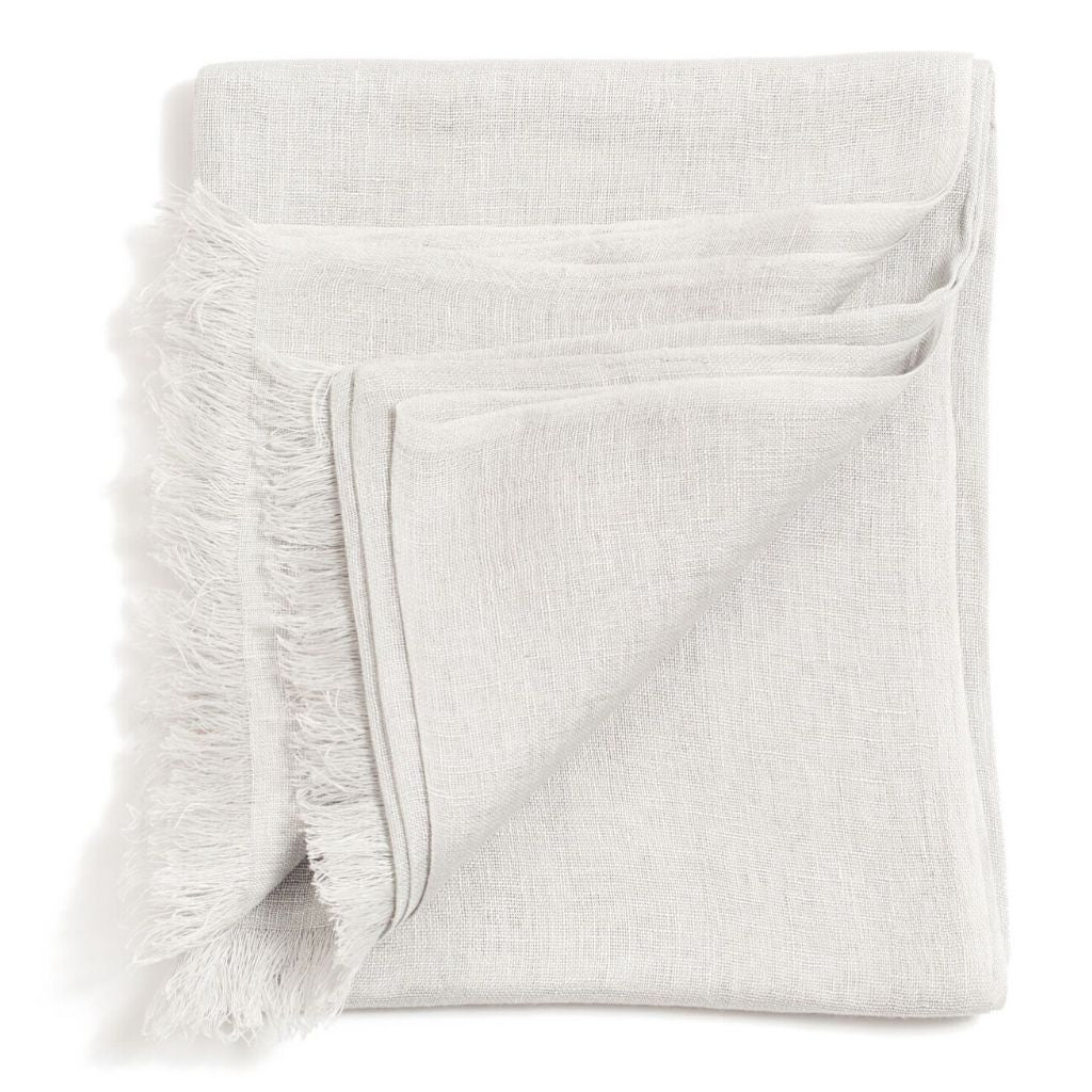 Oat Beige Neutral Hand Woven Soft Linen Silk Scarf