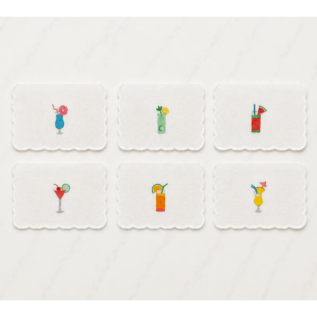 Happy Hour Cocktail Napkins (Set of 6) with Acrylic Gift Box