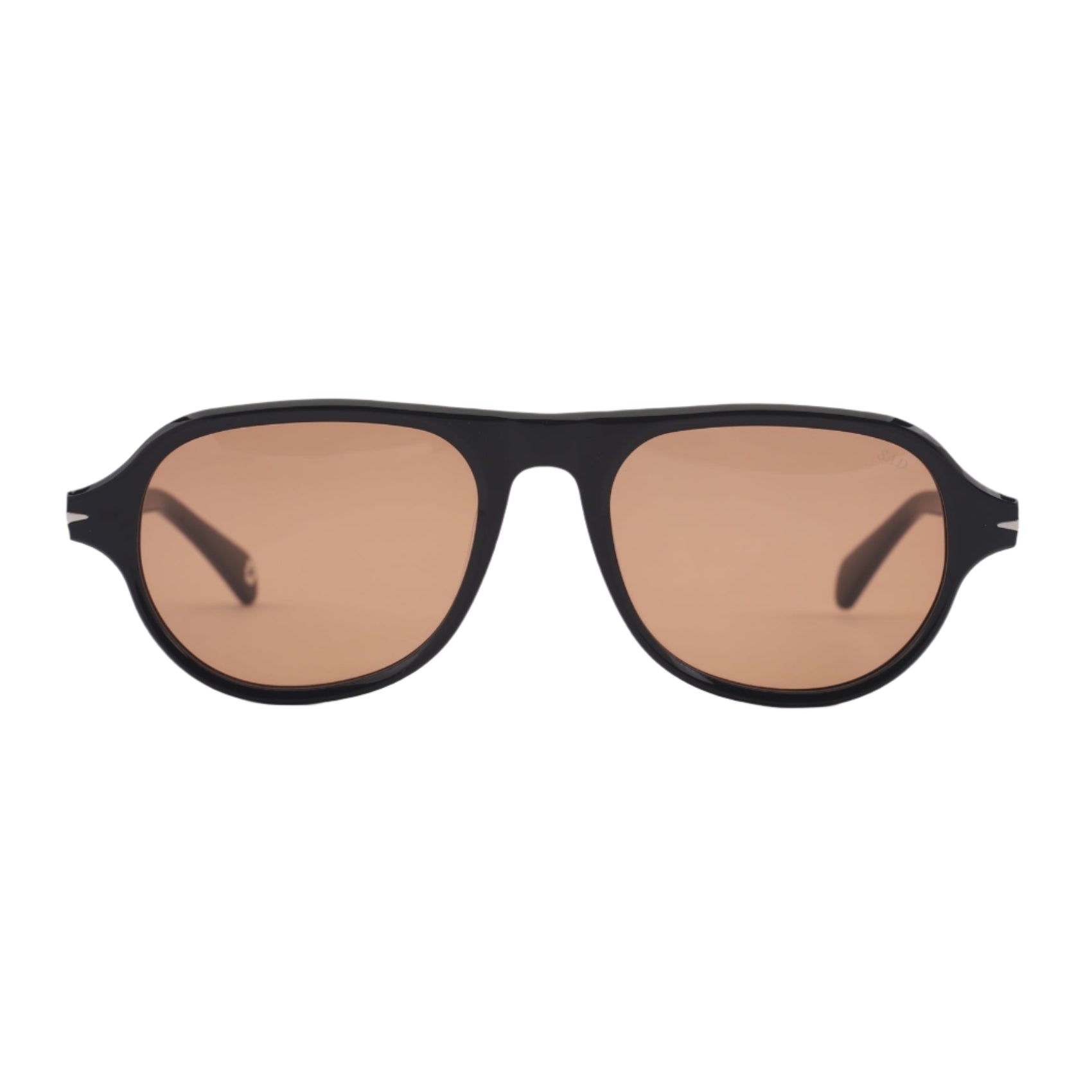 SAD Eyewear Ash premium square sunglasses in black with tinted bronze UV protection lenses