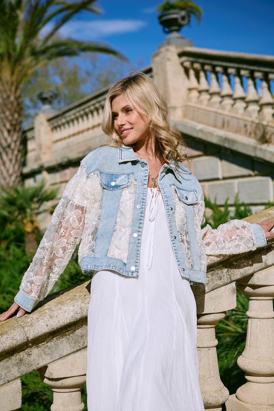 Denim Lace Jacket - Denim
