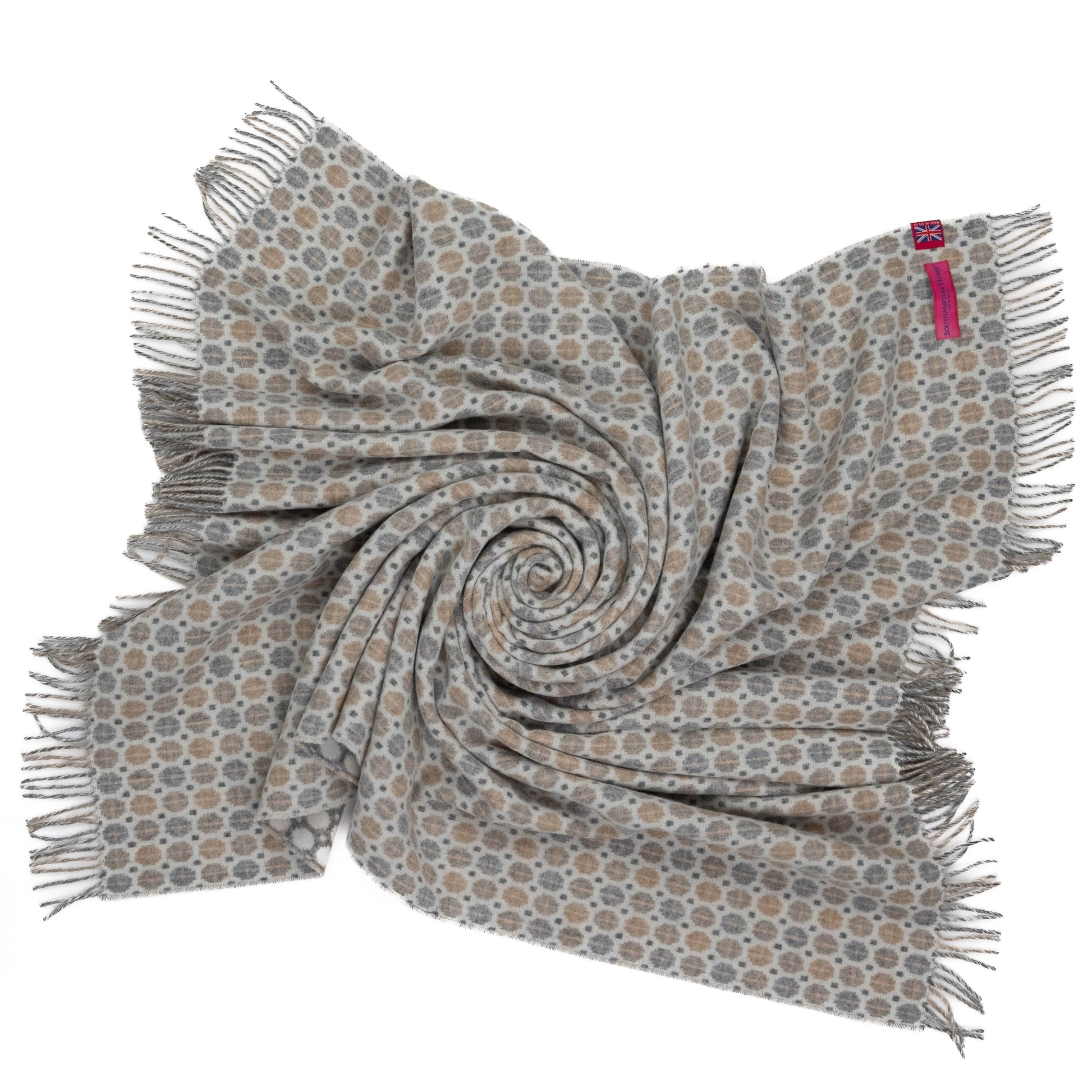 Southampton Home Merino Wool Medallion (Natural)-Throws and Blankets-[bar code]-Prince of Scots