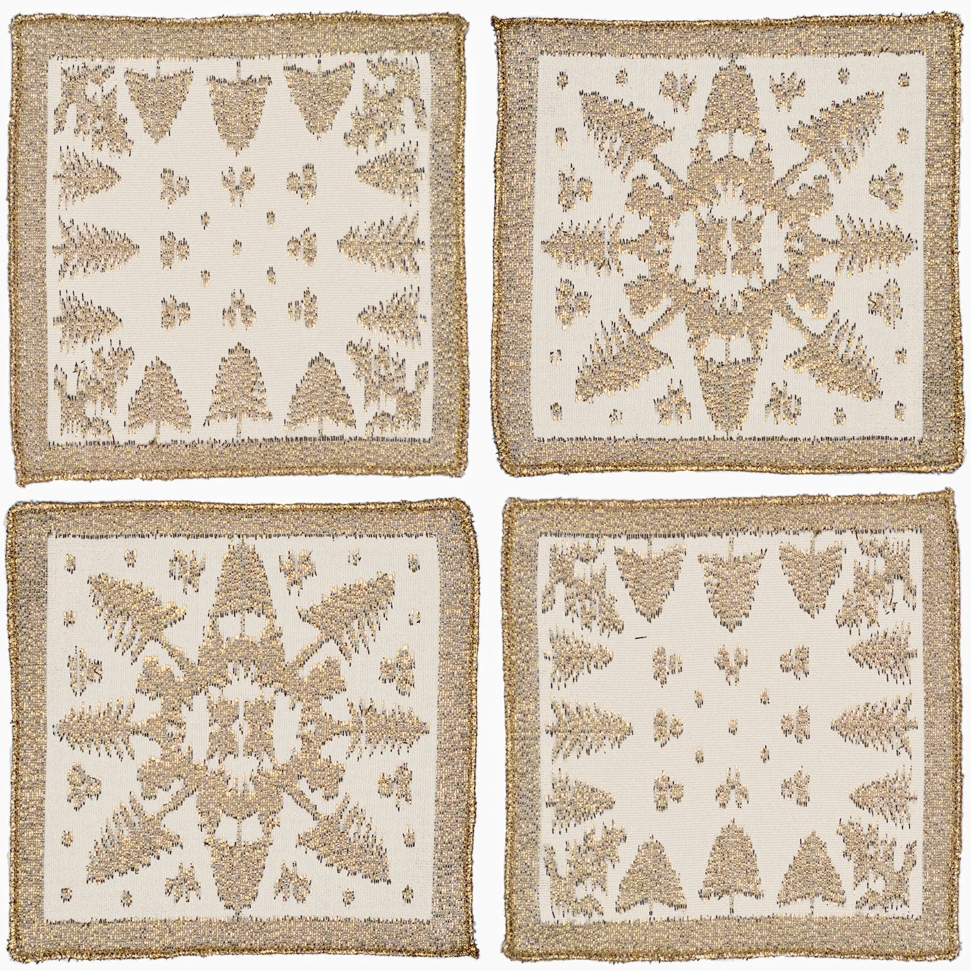 Prince of Scots Scottish Leno Gauze Cocktail Napkins ~ Gold Lurex ~-Home Gifts-810032752354-MadrasGoldNapkin-Prince of Scots