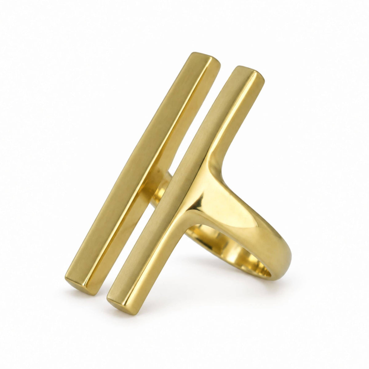 Parallel Double Band Brass Ring | Simba