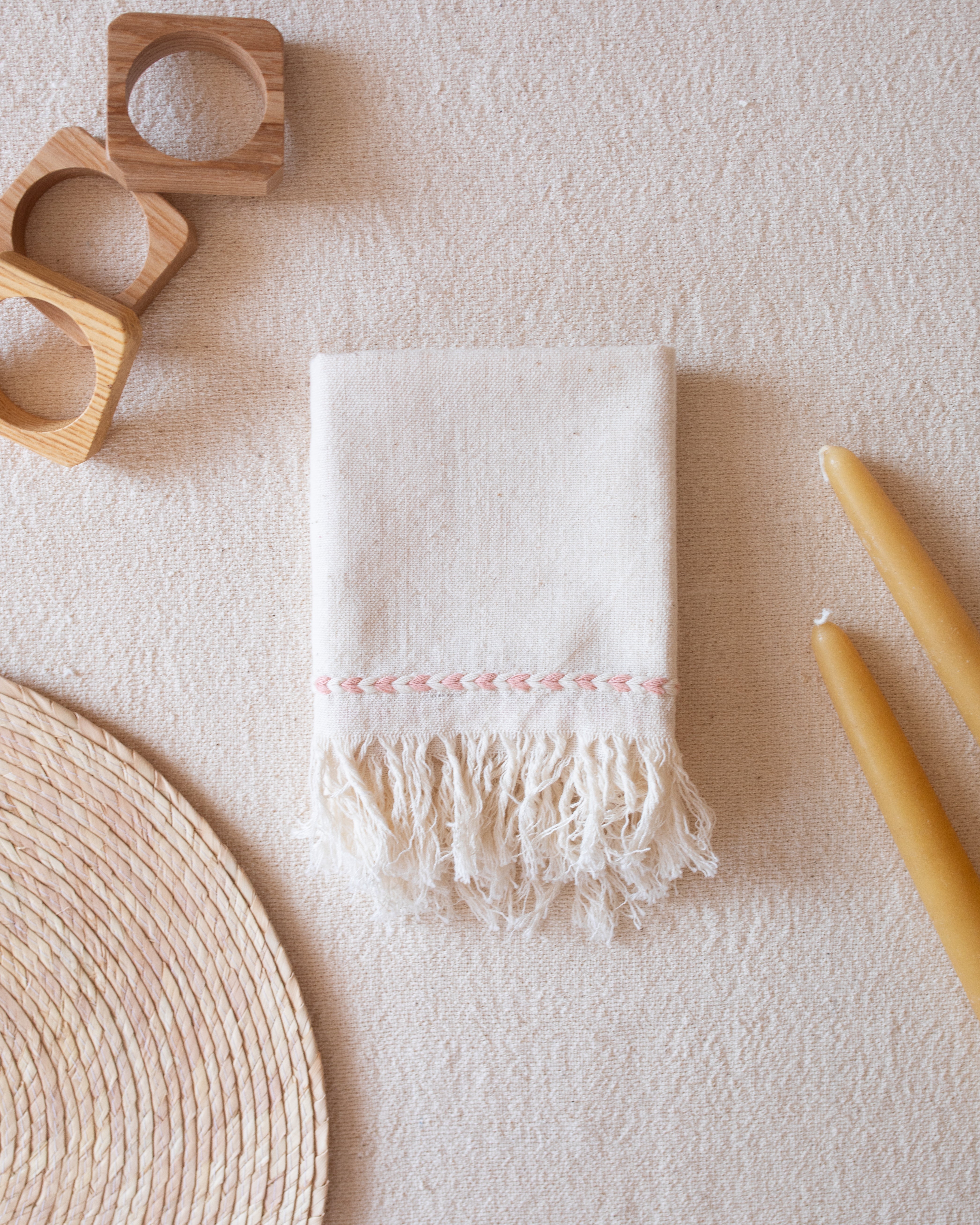 Blush Braid Detail Napkin - Thumbnail 3