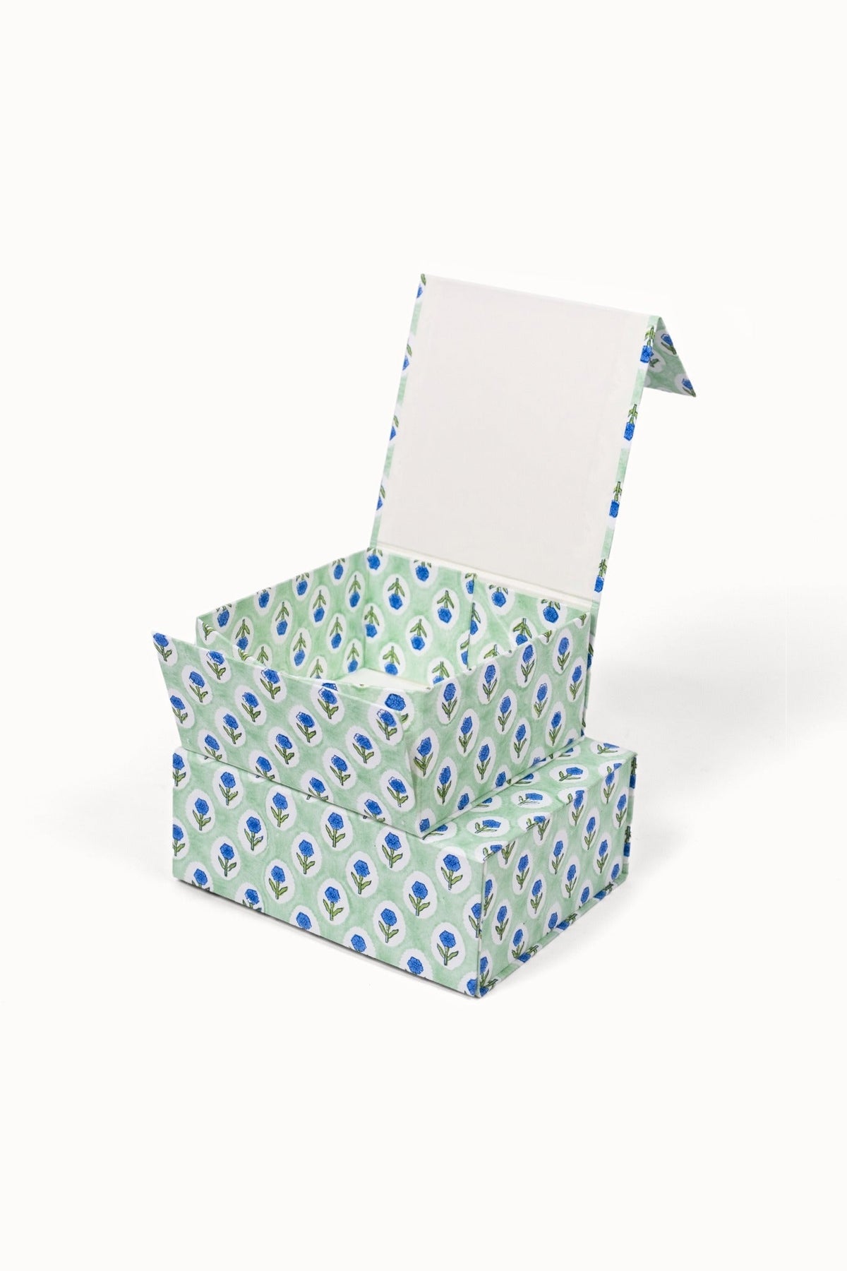 Mint decorative storage box open