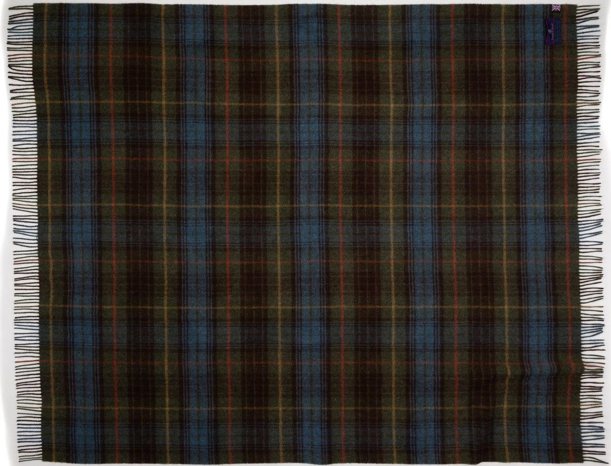 Highland Tweeds Shetland Lambswool Throw (Antique Hunting Stewart)-Throws and Blankets-[bar code]-Prince of Scots