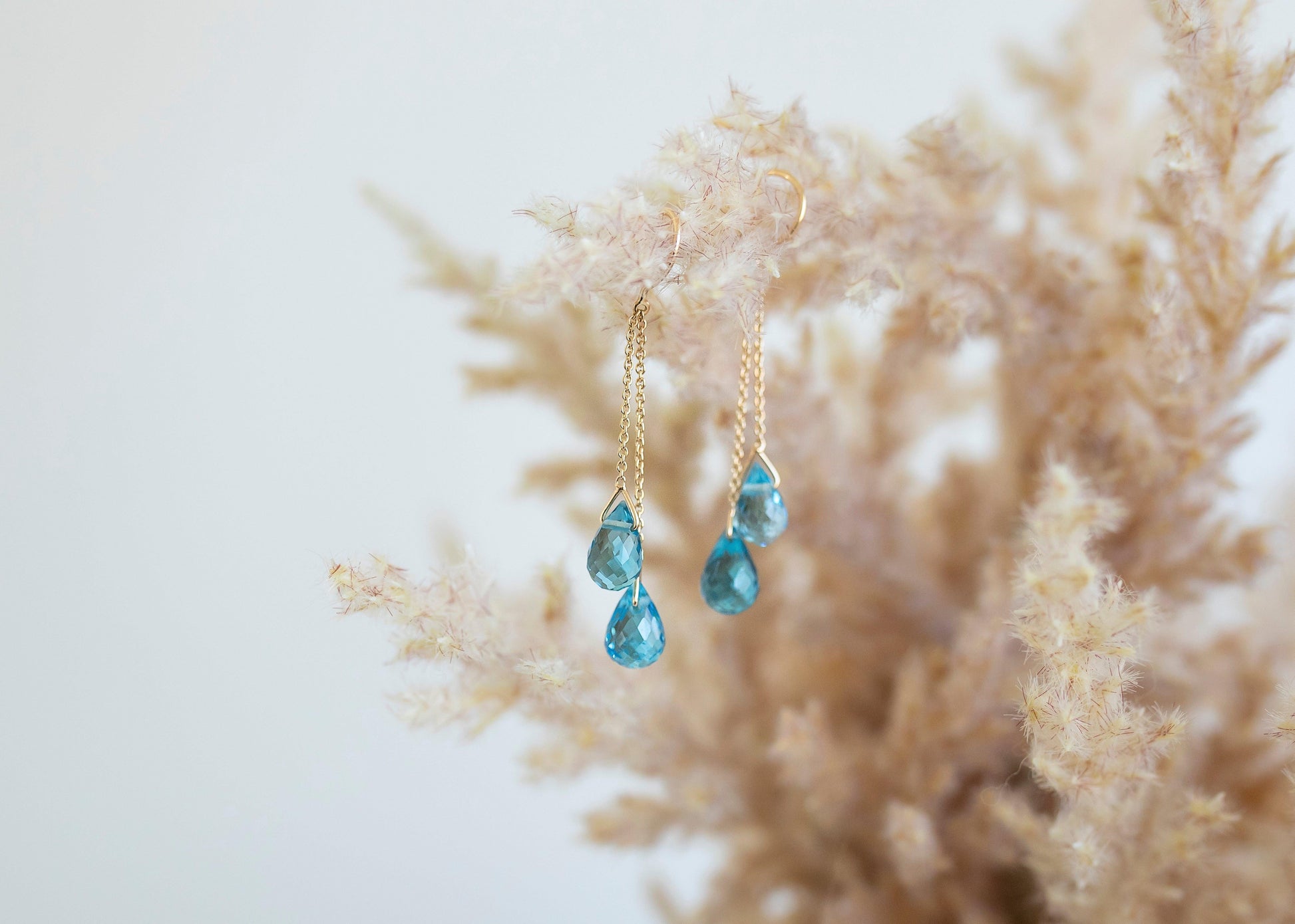 Topaz Glow Earrings minimal everyday fine jewelry in solid gold and sterling 925 silver with natural gemstones.
