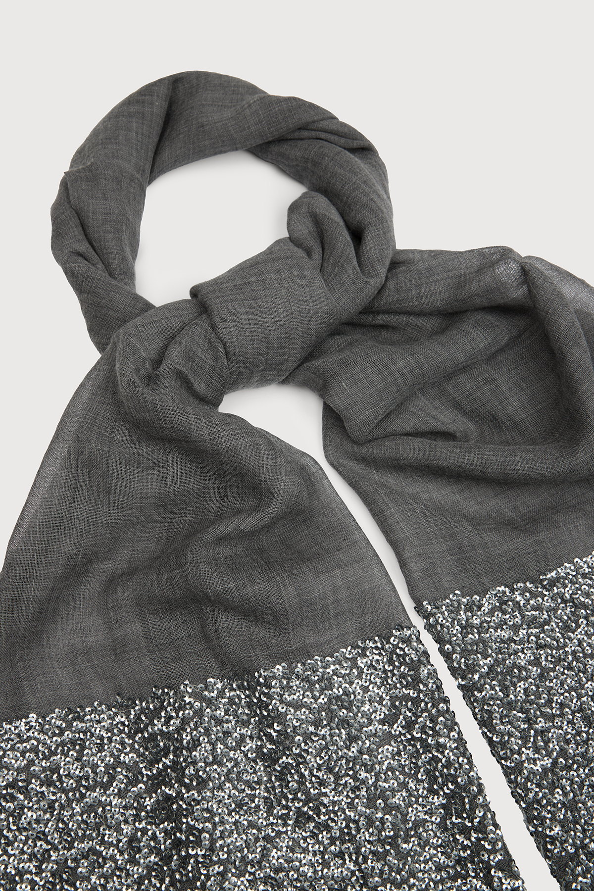 Wool Sparkle Scarf - Gray