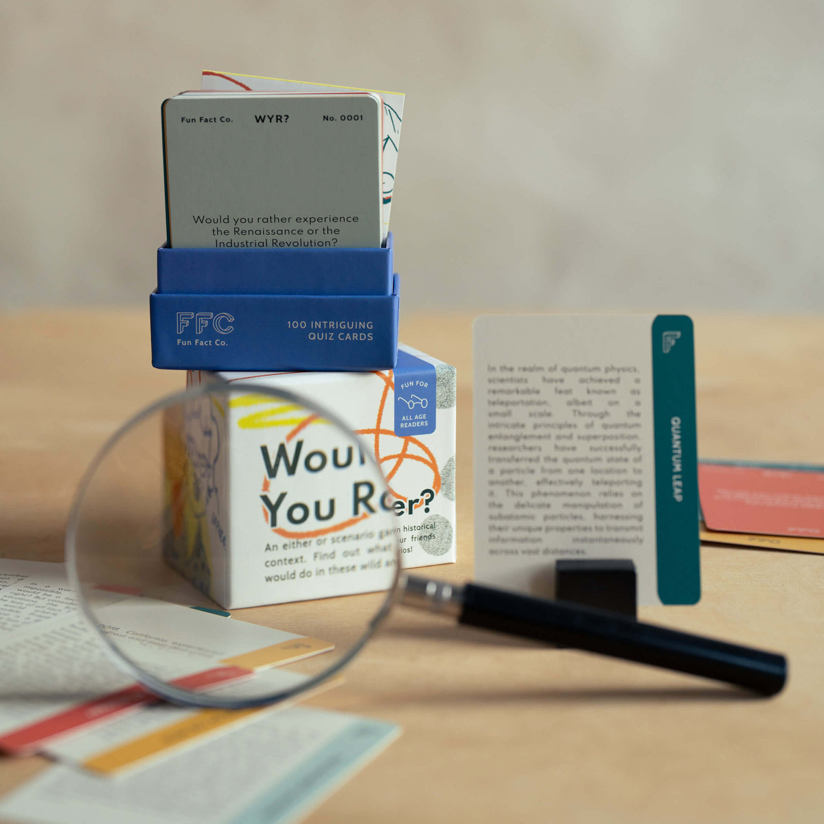 Would Your Rather Card Game for Families on table